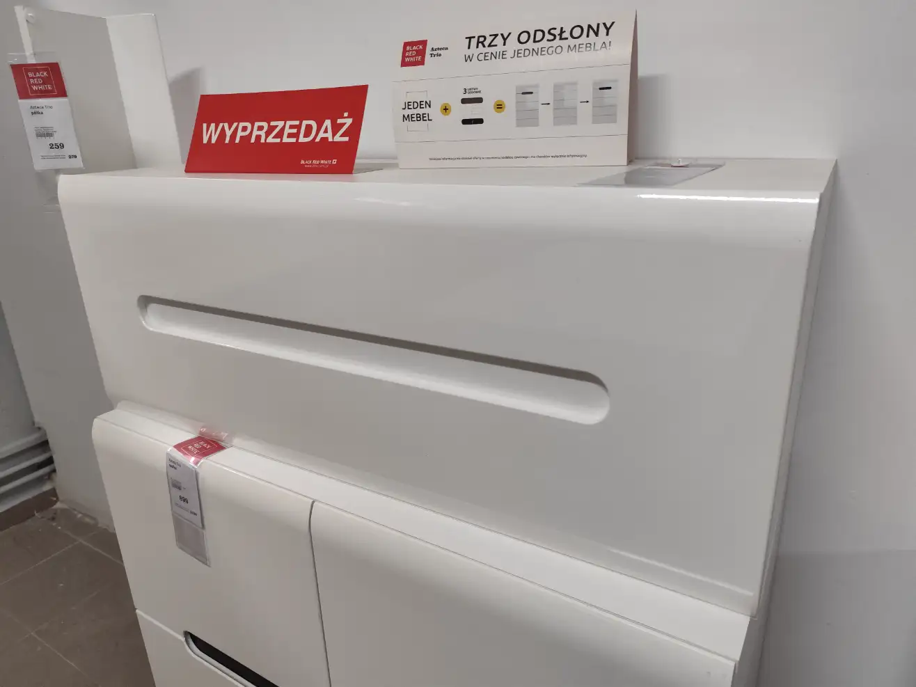 Black Red White Szafka wisząca AZTECA TRIO 105 cm biały połysk Black Red White Szafka wisząca AZTECA TRIO 105 cm biały połysk