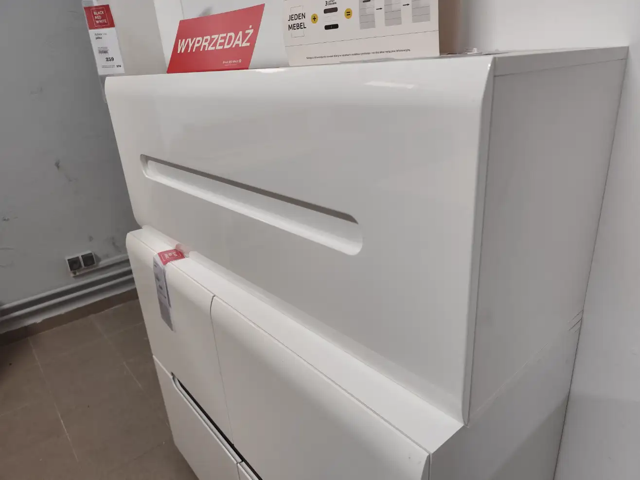 Black Red White Szafka wisząca AZTECA TRIO 105 cm biały połysk