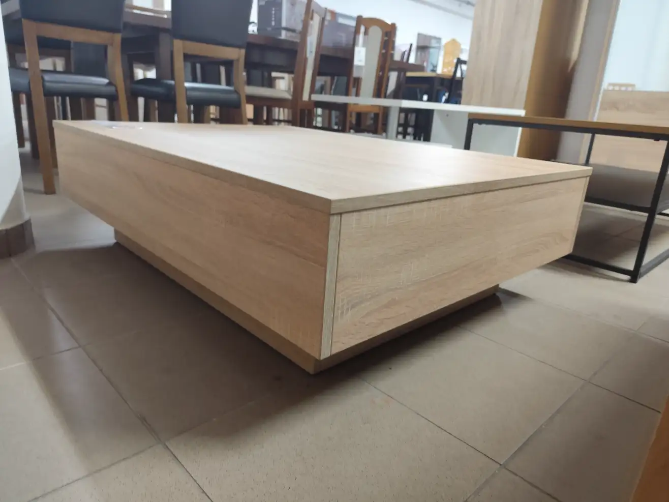 stolik kawowy KOSTKA ława kwadratowa dąb sonoma 80 x 80 cm