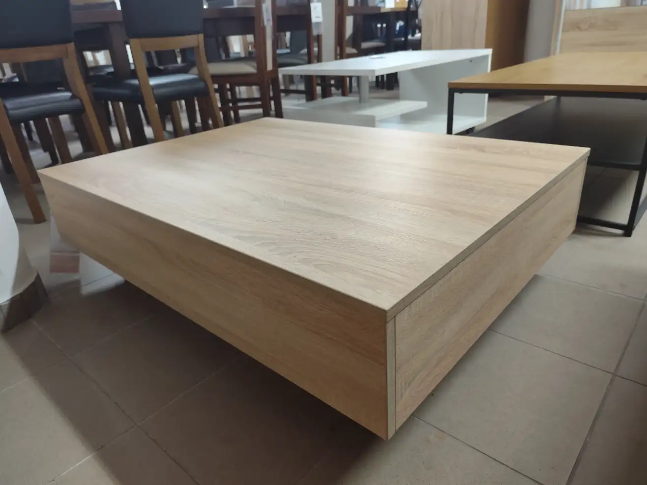 stolik kawowy KOSTKA ława kwadratowa dąb sonoma 80 x 80 cm