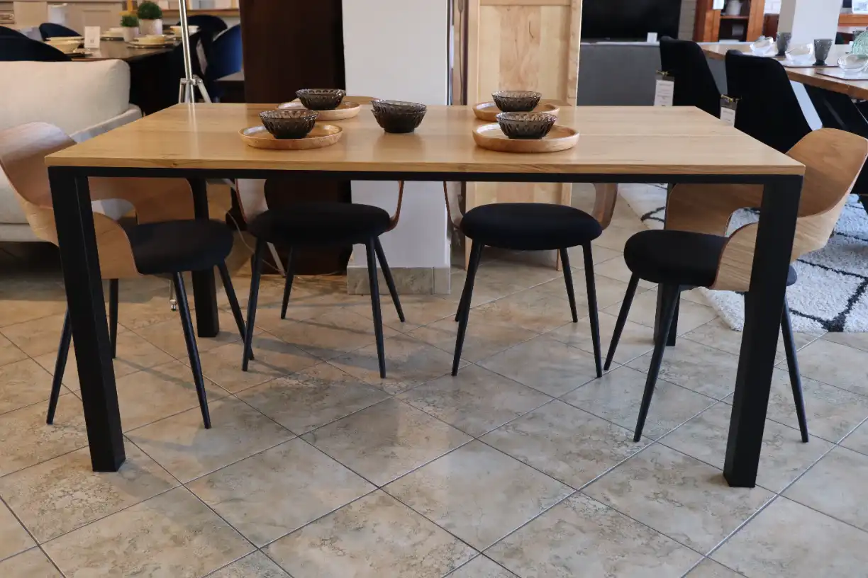 Zestaw stół z blatem dębowym + 6 krzeseł Orbis
