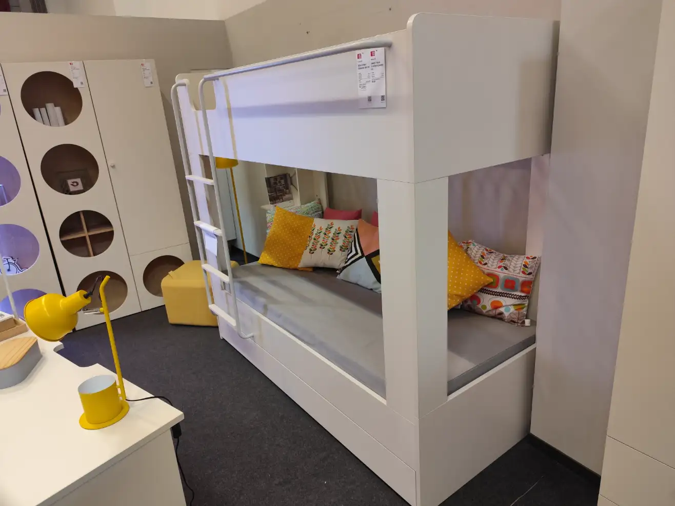 VOX Łóżko piętrowe RELI rozkładane lewe + szuflada + komplet podłóg