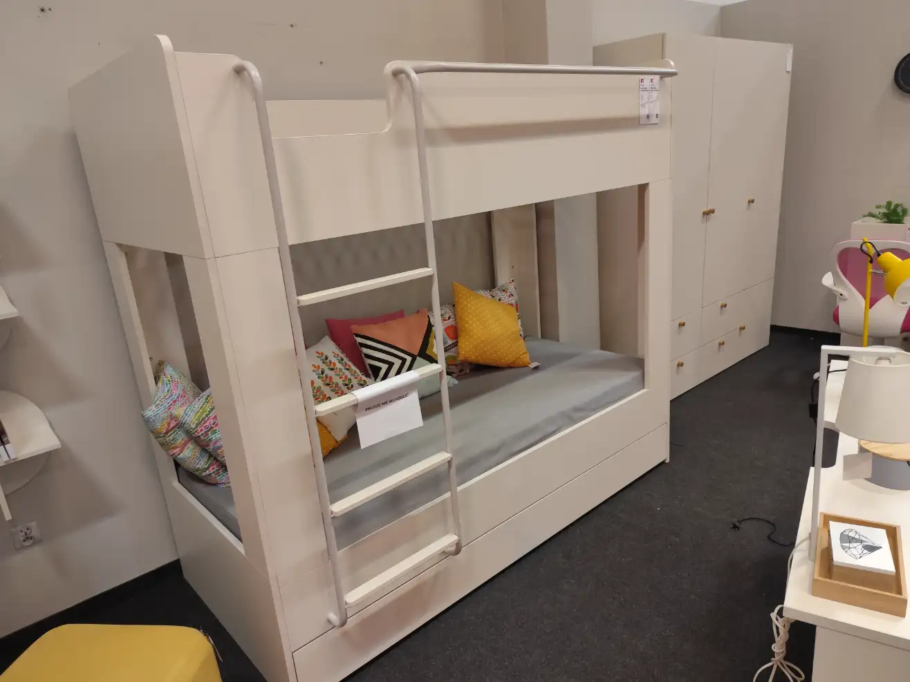 VOX Łóżko piętrowe RELI rozkładane lewe + szuflada + komplet podłóg