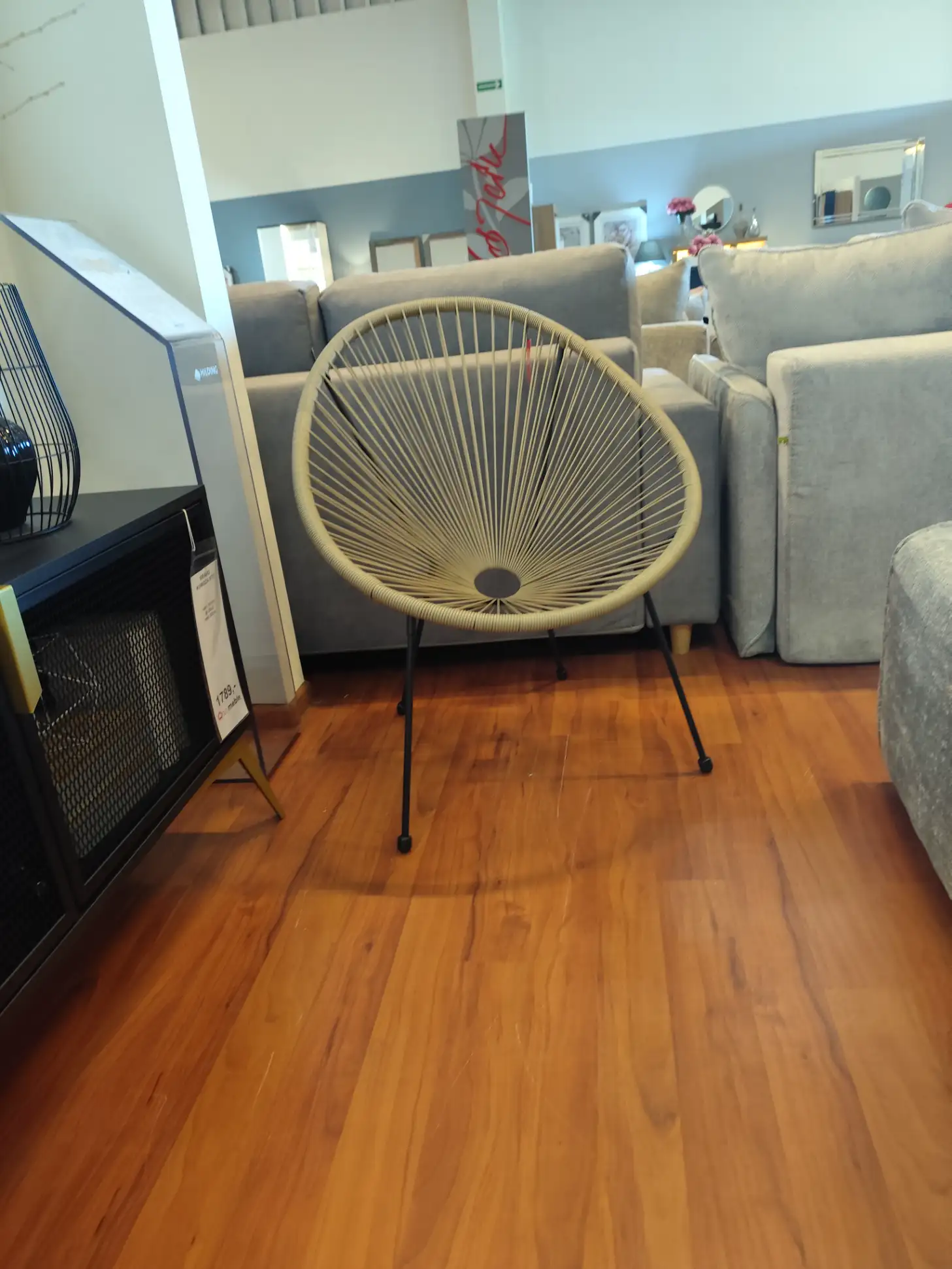 Krzesło wypoczynkowe K15-FX technorattan naturalny pajęczak fotel