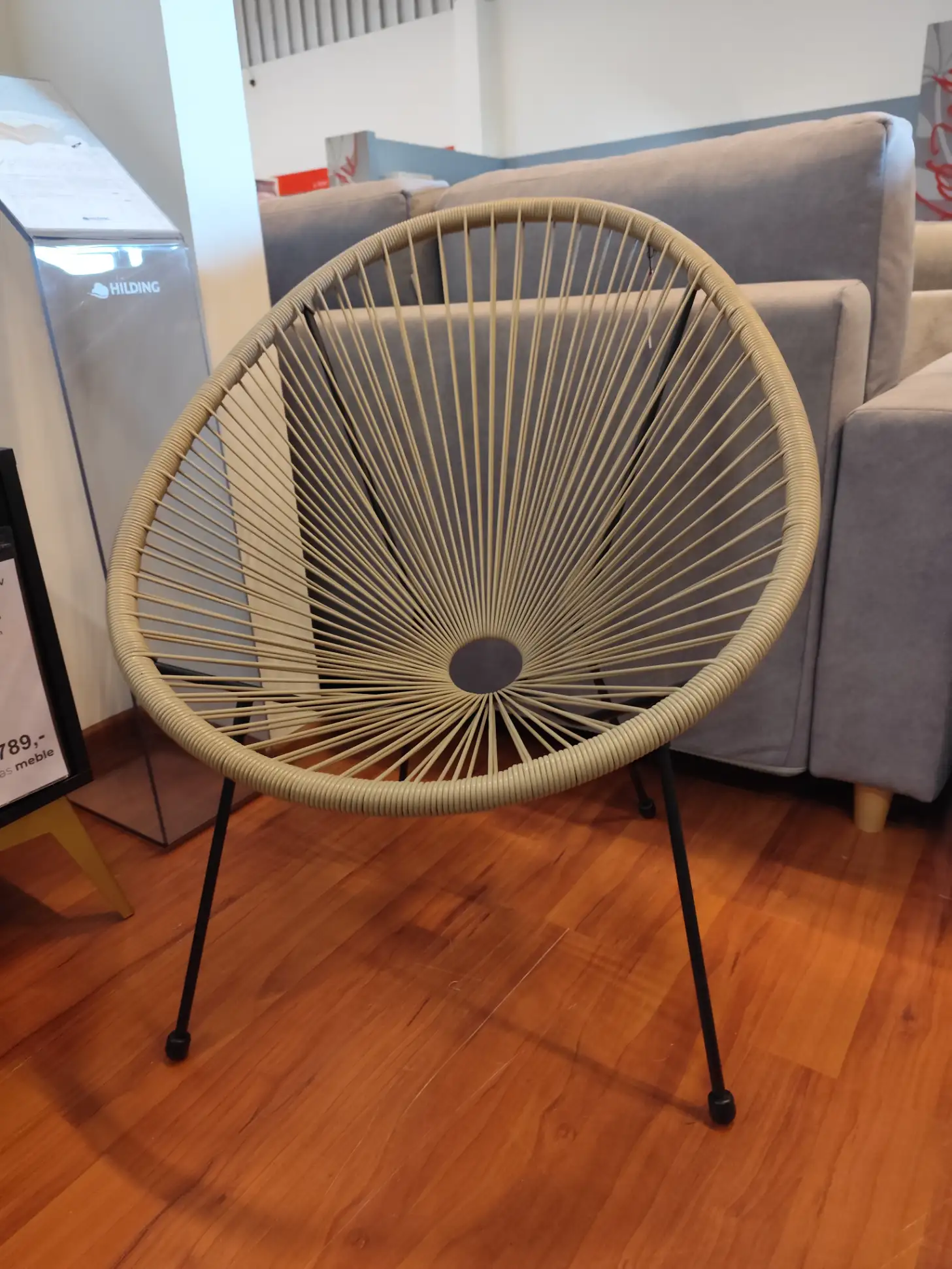 Krzesło wypoczynkowe K15-FX technorattan naturalny pajęczak fotel