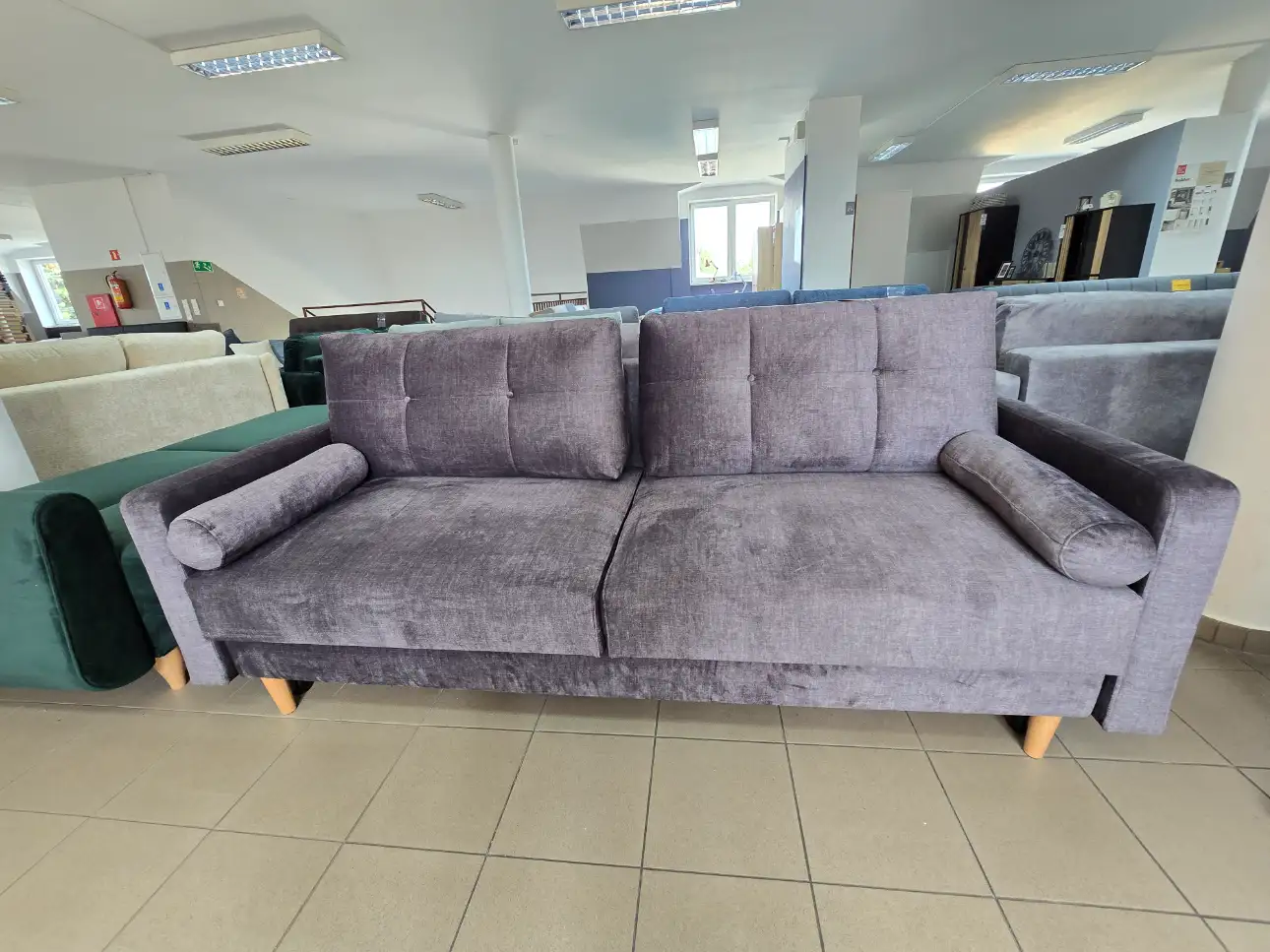 Black Red White Sofa TORENT kanapa 3 - osobowa z funkcją spania i pojemnikiem 