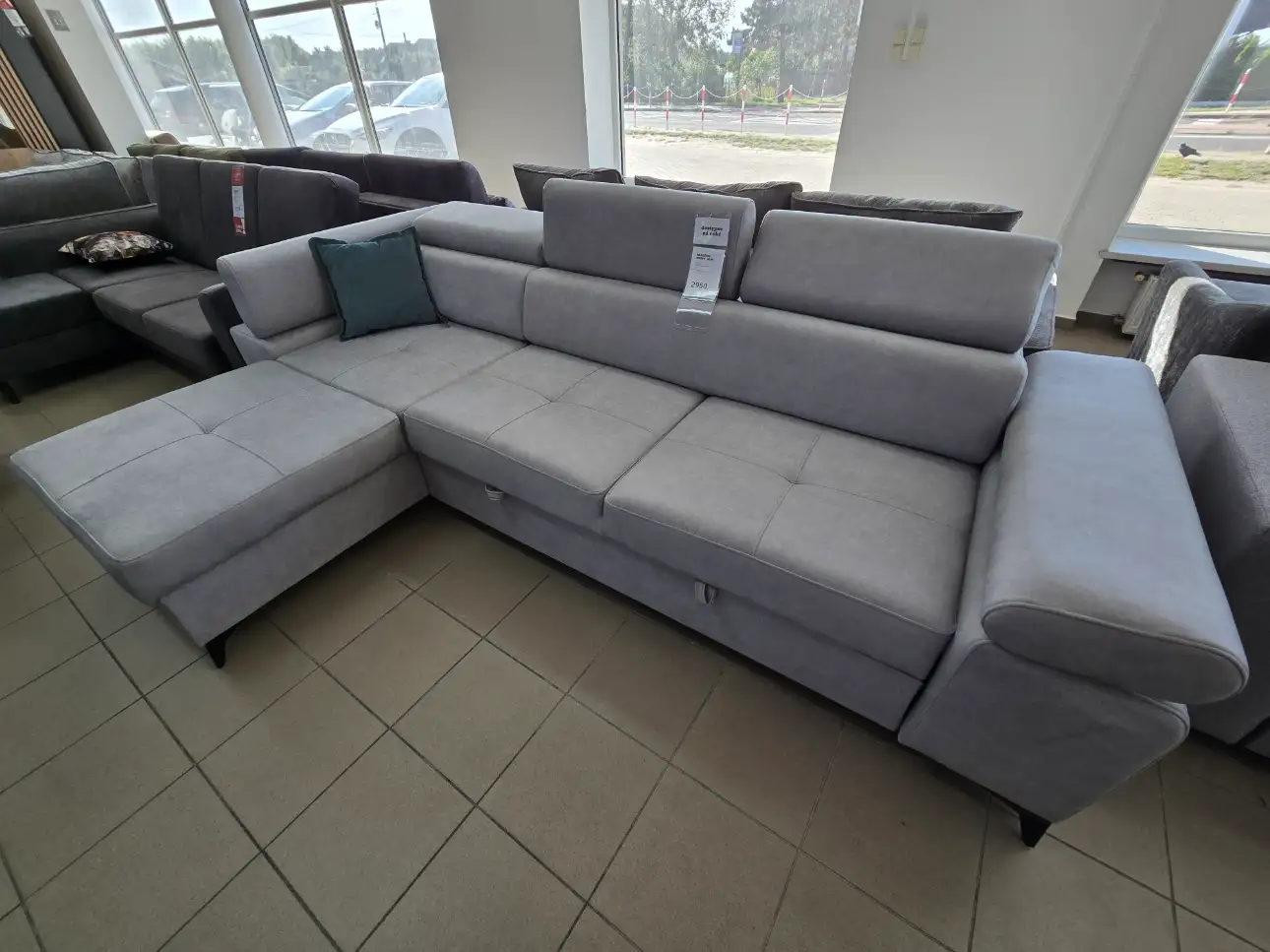 Narożnik MADRYT MINI z funkcją spania i pojemnikiem 287 x 174 cm