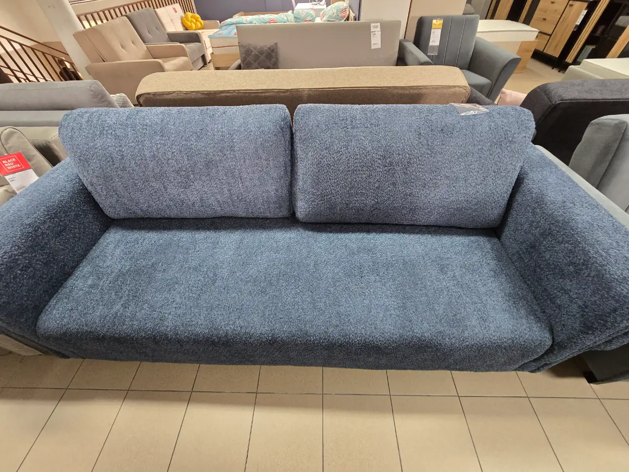 Sofa ADEL kanapa z funkcją spania i pojemnikiem na pościel granatowa 