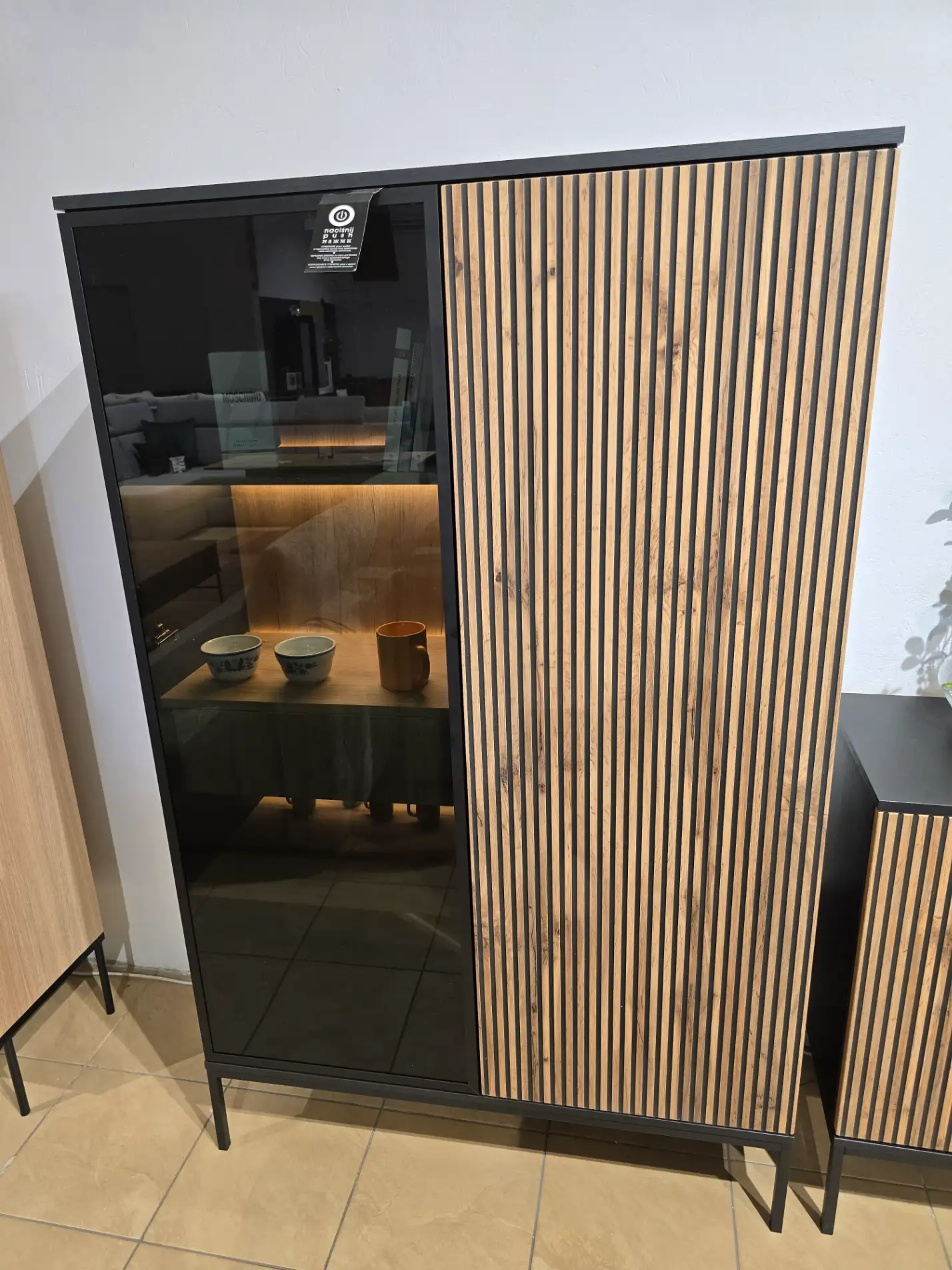 Piaski Meble Zestaw Mebli SENTO Komoda + Witryna (KSZ154 + WTSZ104)