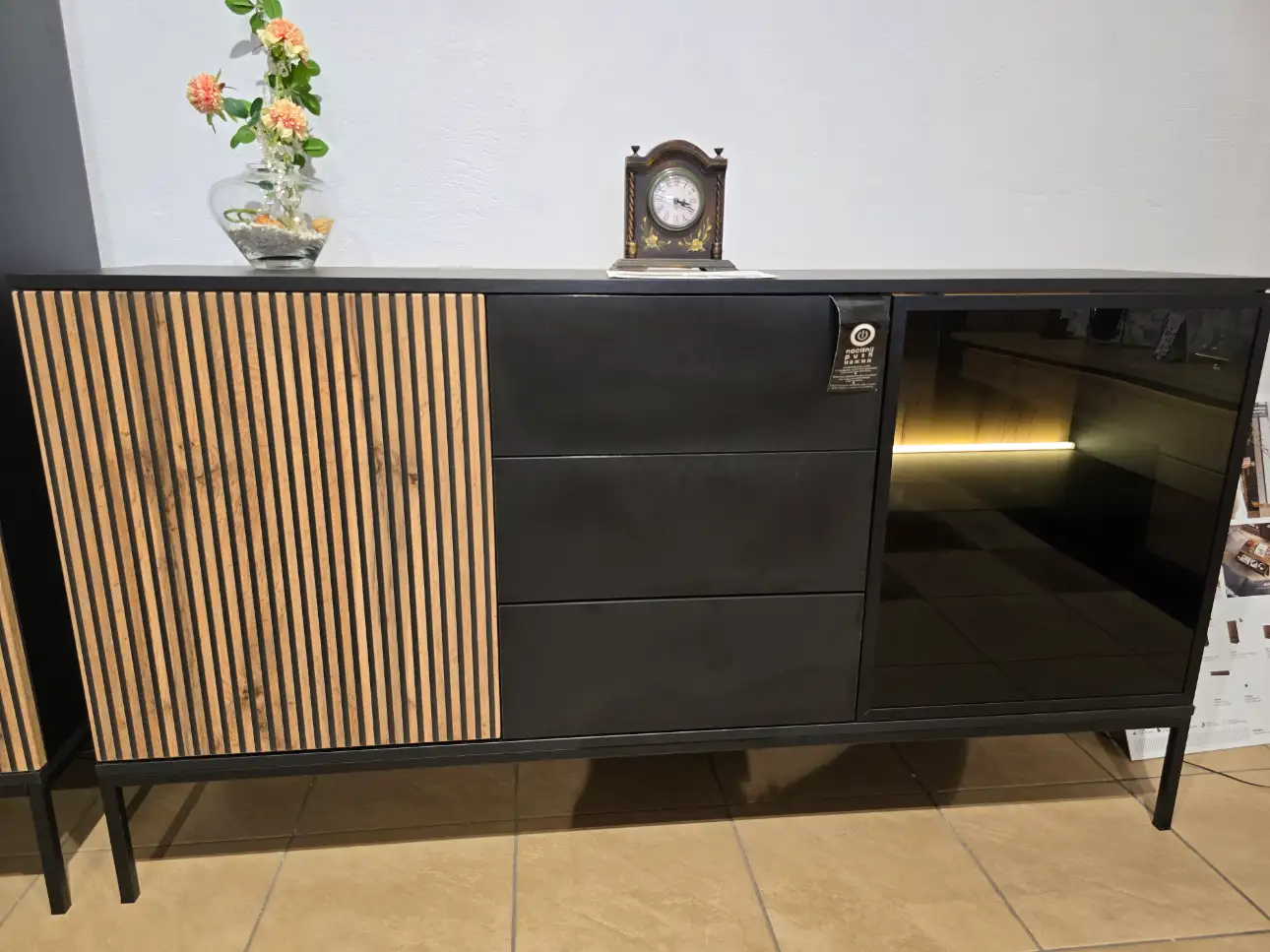 Piaski Meble Zestaw Mebli SENTO Komoda + Witryna (KSZ154 + WTSZ104)