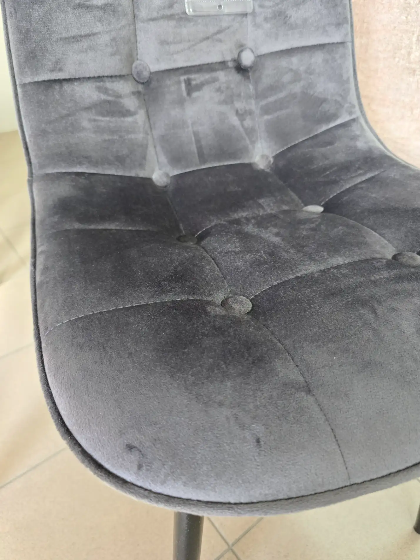 Halmar Krzesło K-417 tapicerowane velvet popielate szare