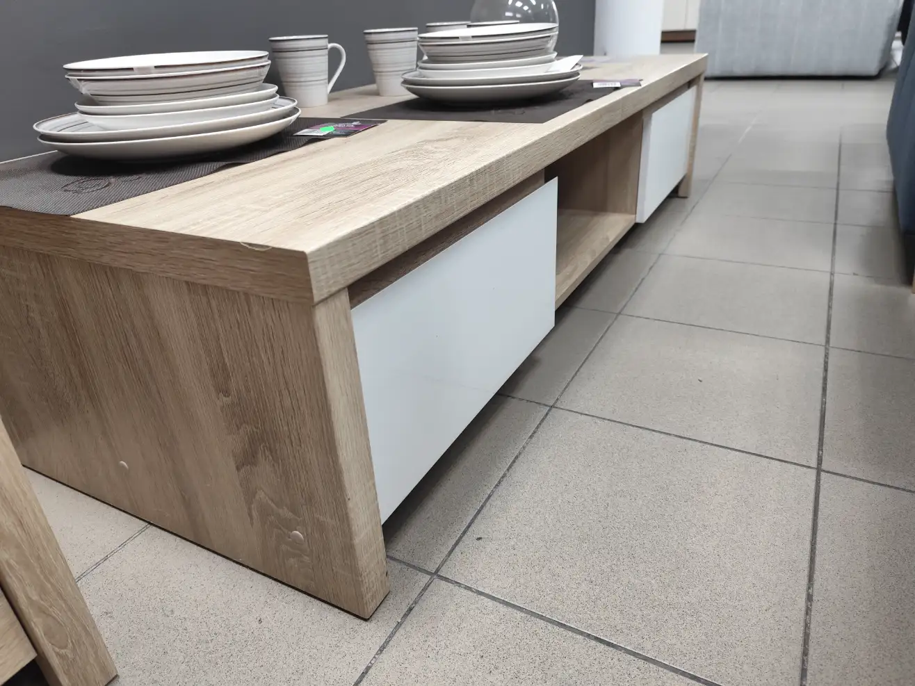 Black Red White Szafka RTV KASPIAN dąb sonoma / biały Black Red White Szafka RTV KASPIAN dąb sonoma / biały