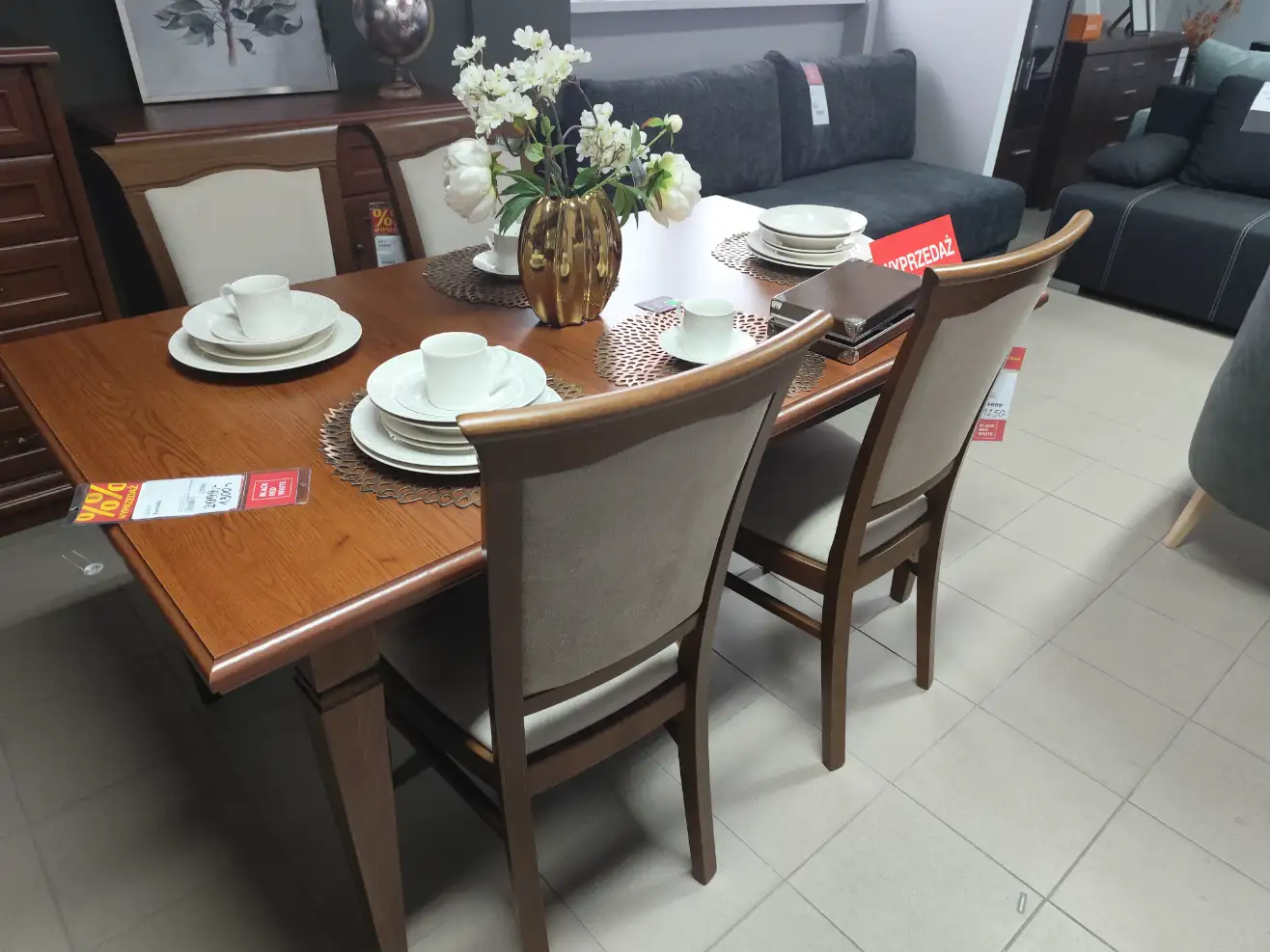 Black Red White Stół rozkładany KENT 160 / 200 kasztan