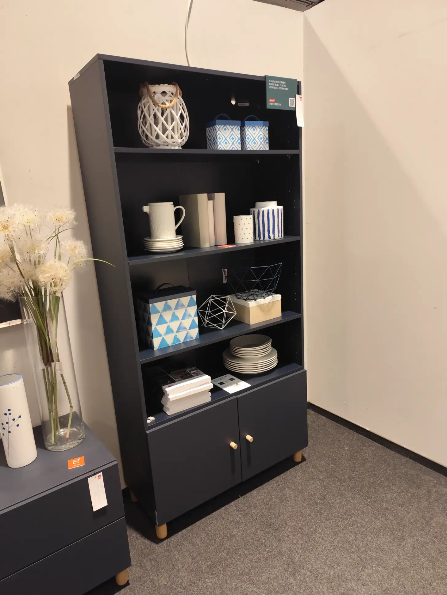 VOX Regał CREATIVE 91 x 192 cm Granat / Indygo