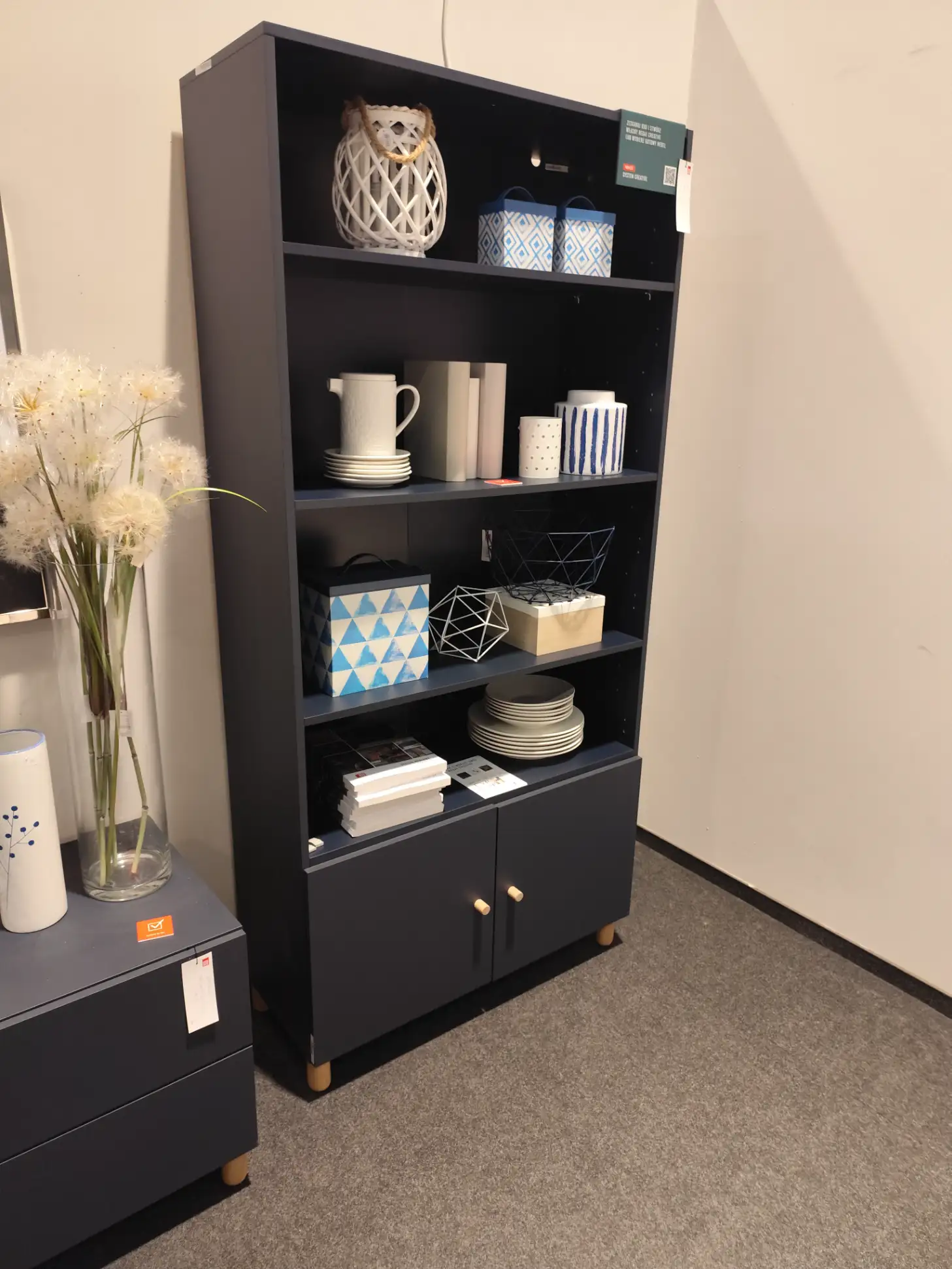 VOX Regał CREATIVE 91 x 192 cm Granat / Indygo