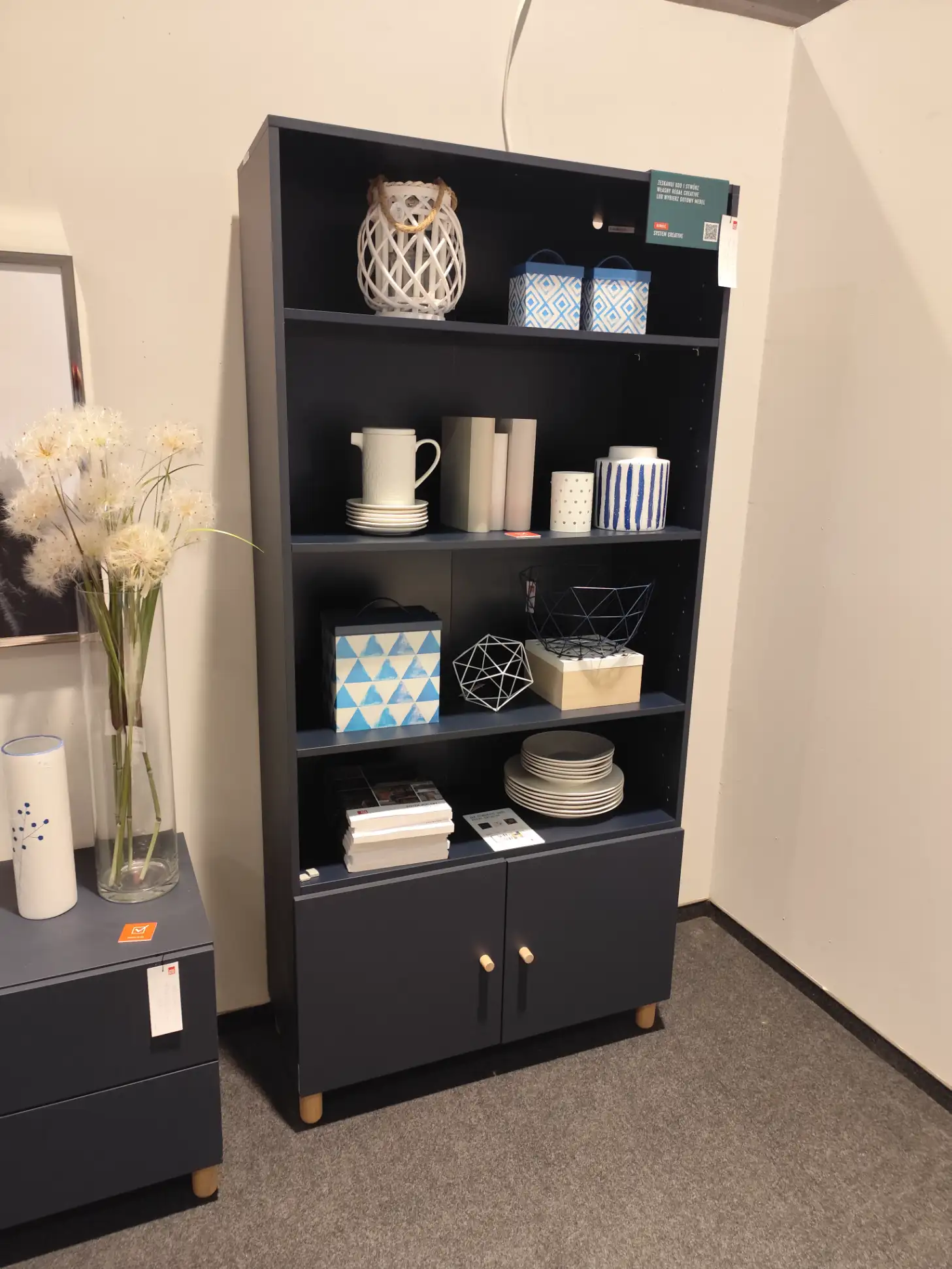 VOX Regał CREATIVE 91 x 192 cm Granat / Indygo