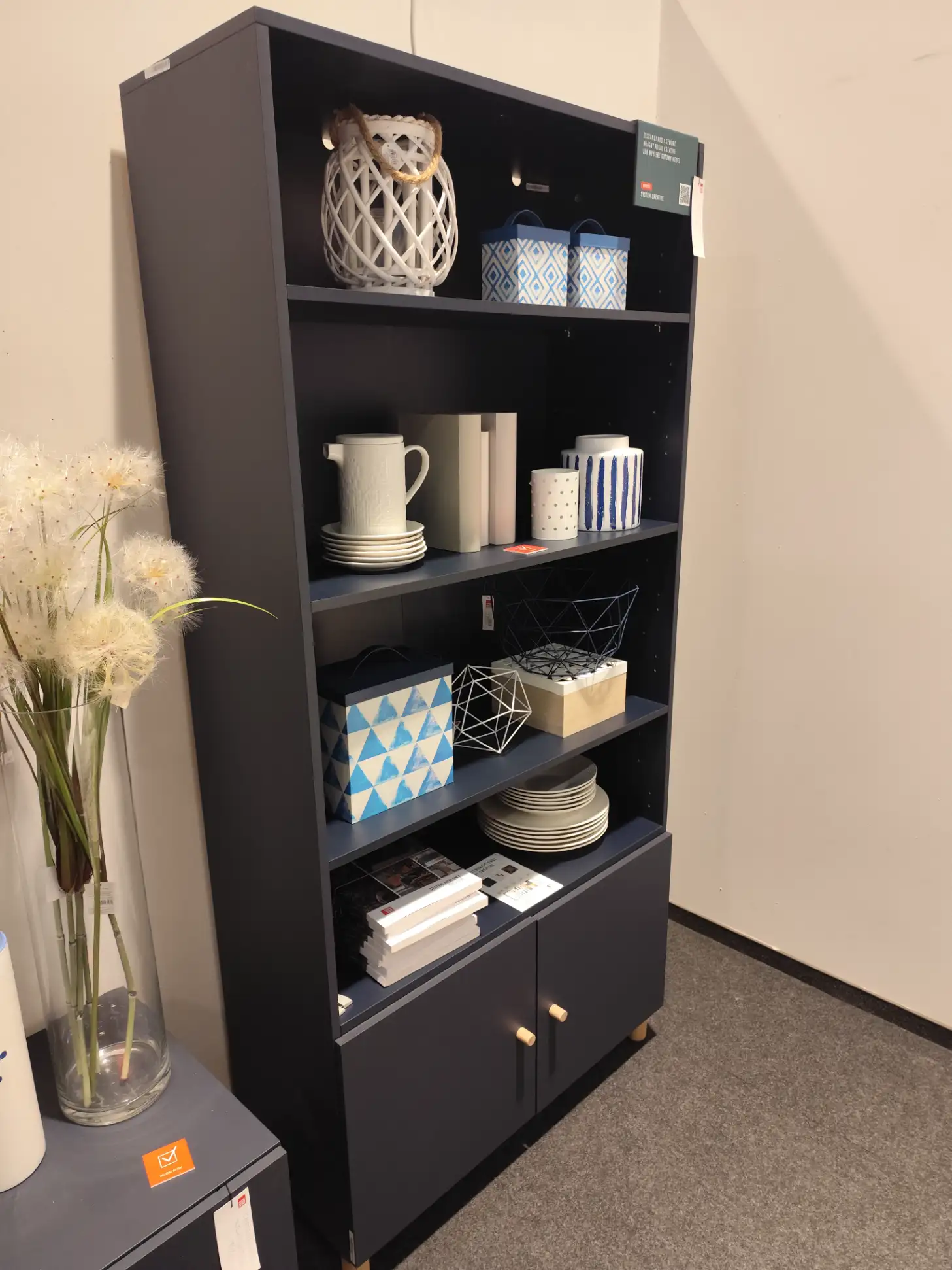 VOX Regał CREATIVE 91 x 192 cm Granat / Indygo