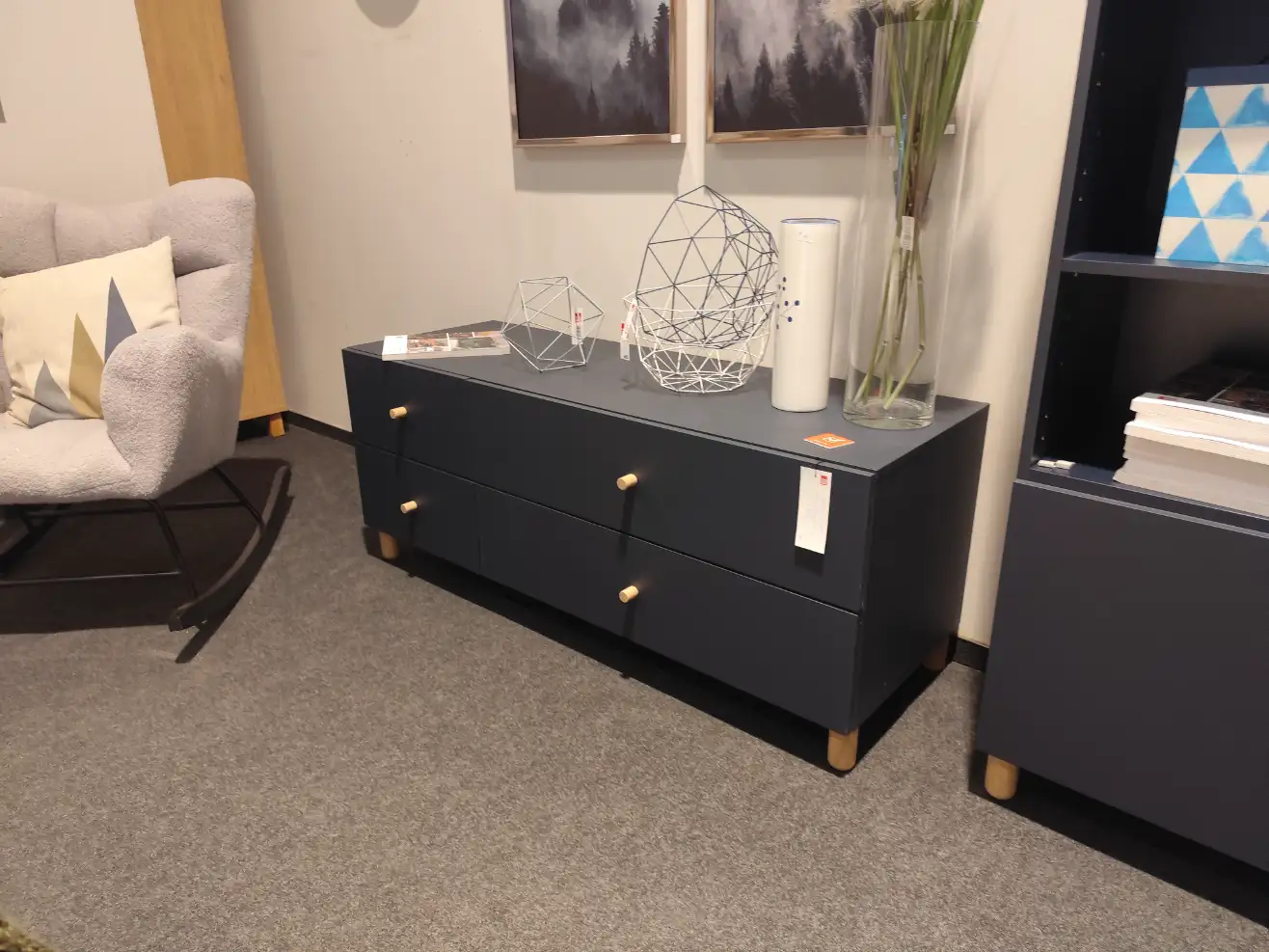 VOX Regał CREATIVE 91 x 192 cm Granat / Indygo