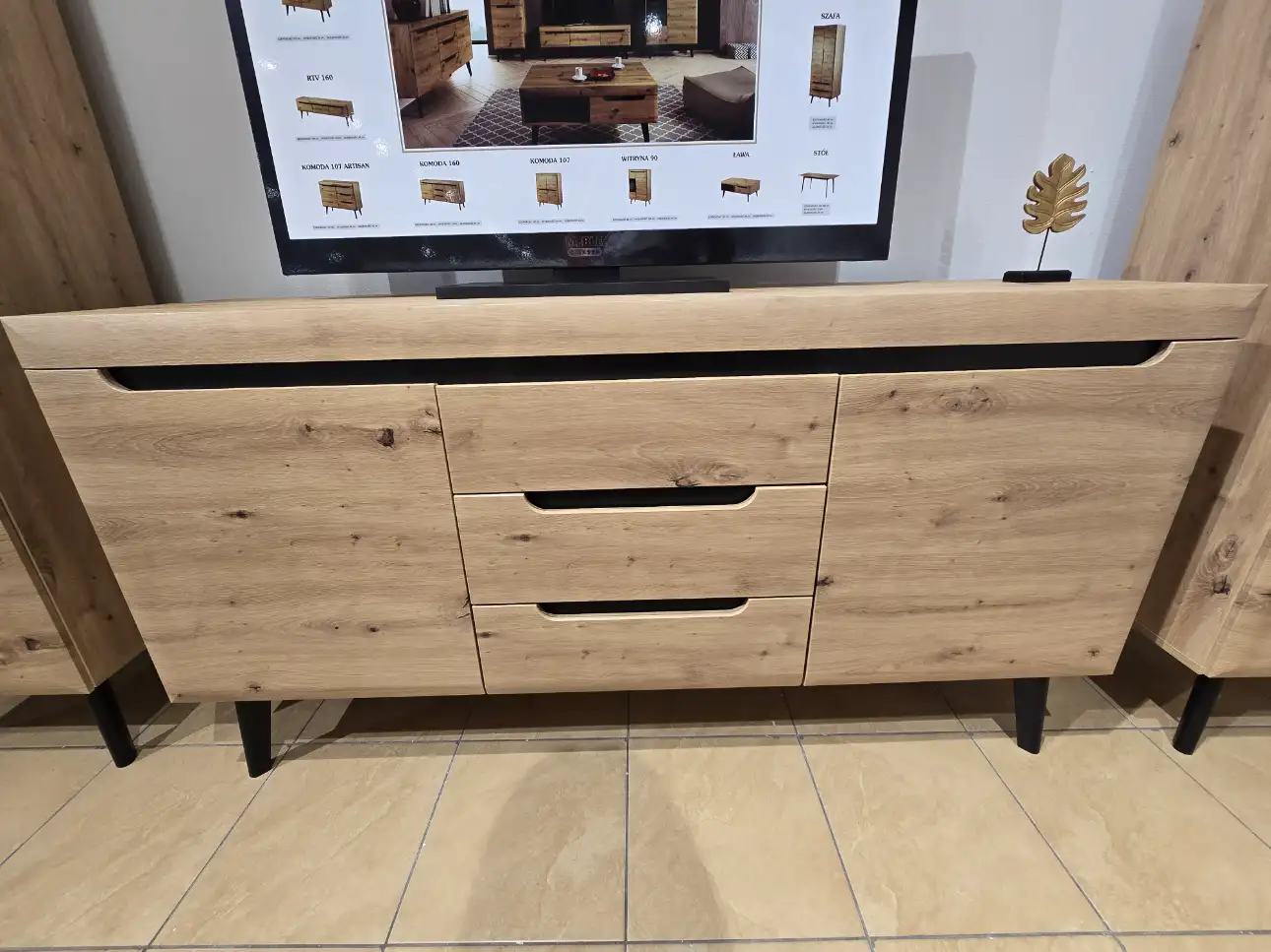 Piaski Meble Zestaw mebli NORDI komoda + 2x witryna (NWT53, NWT90, NKSZ160)
