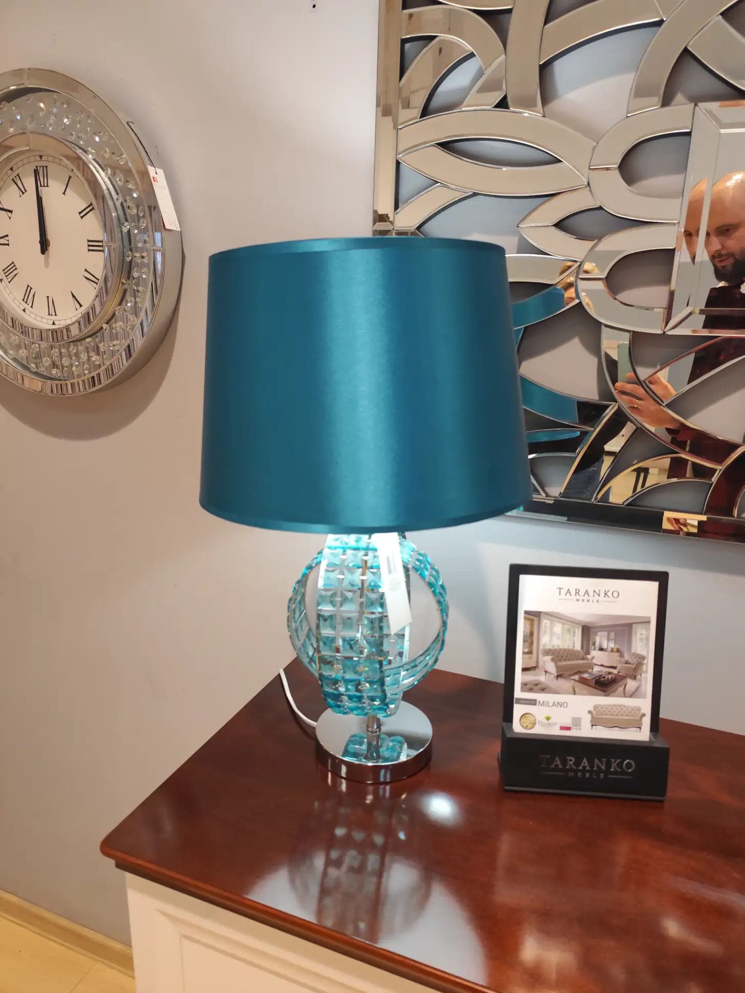 Lampka Stołowa GLAMOUR TURQUOISE turkusowa Lampka Stołowa GLAMOUR TURQUOISE turkusowa