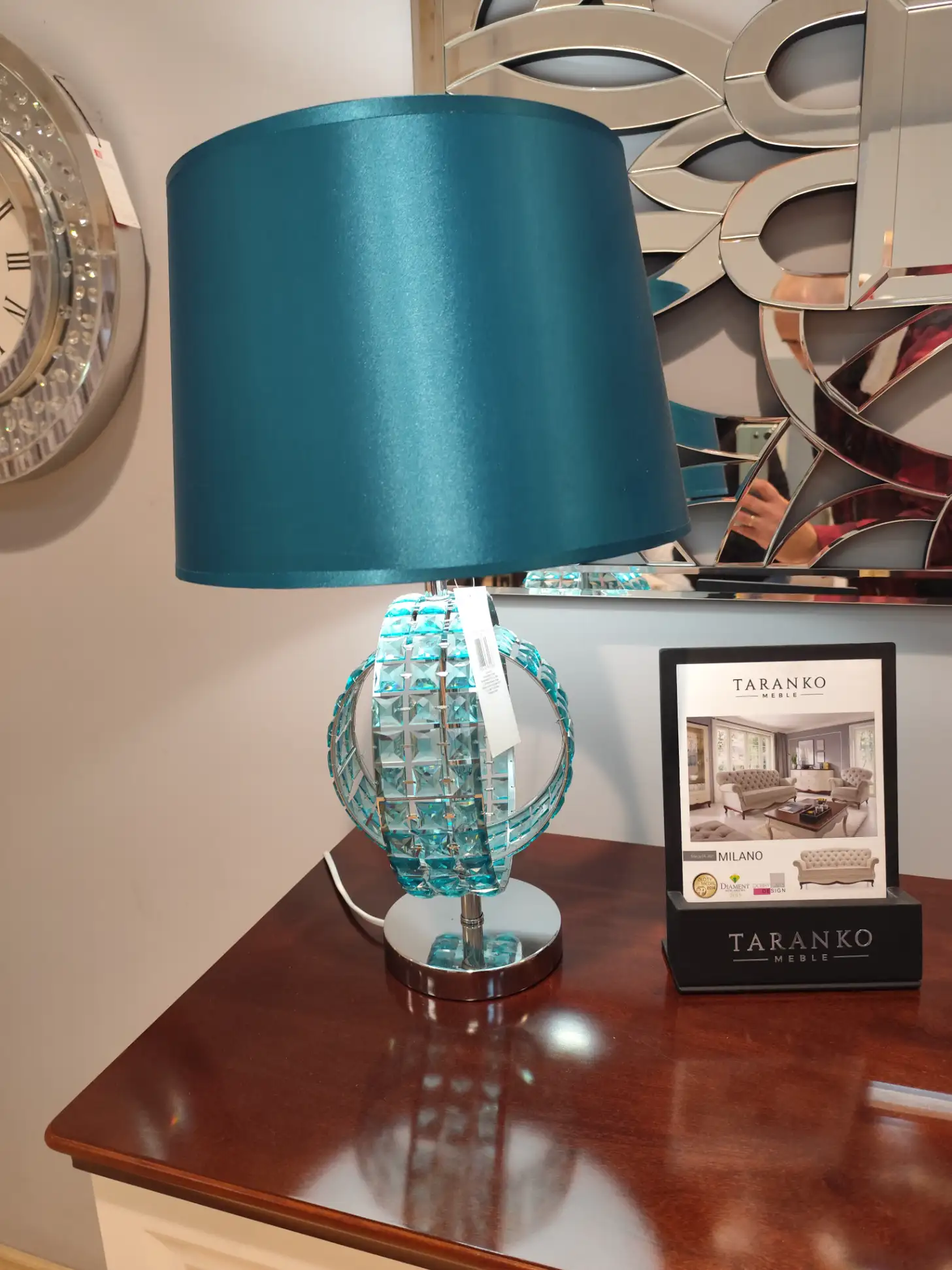 Lampka Stołowa GLAMOUR TURQUOISE turkusowa Lampka Stołowa GLAMOUR TURQUOISE turkusowa