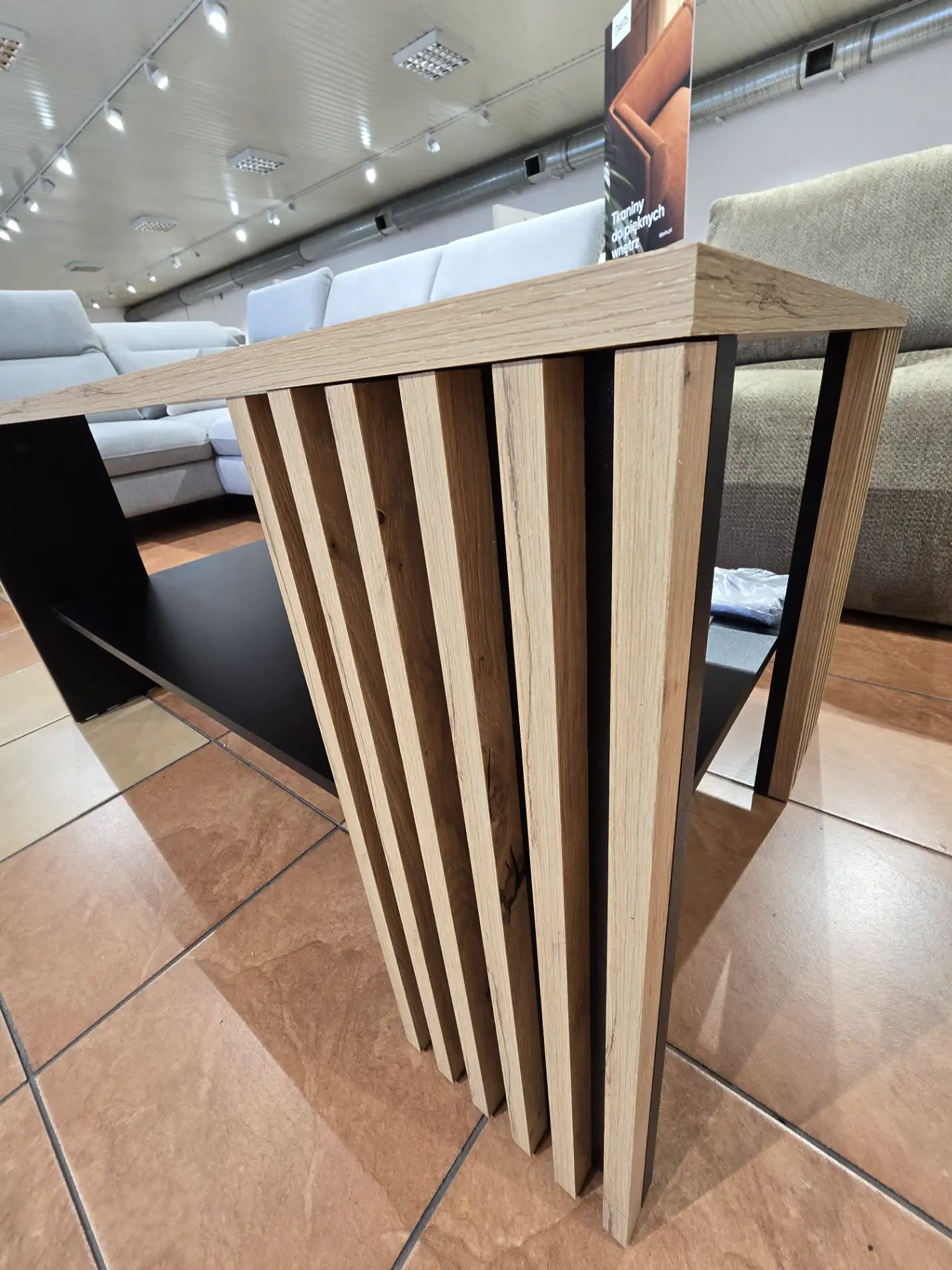 Halmar Ława FEMINA stolik kawowy dąb czarny lamele