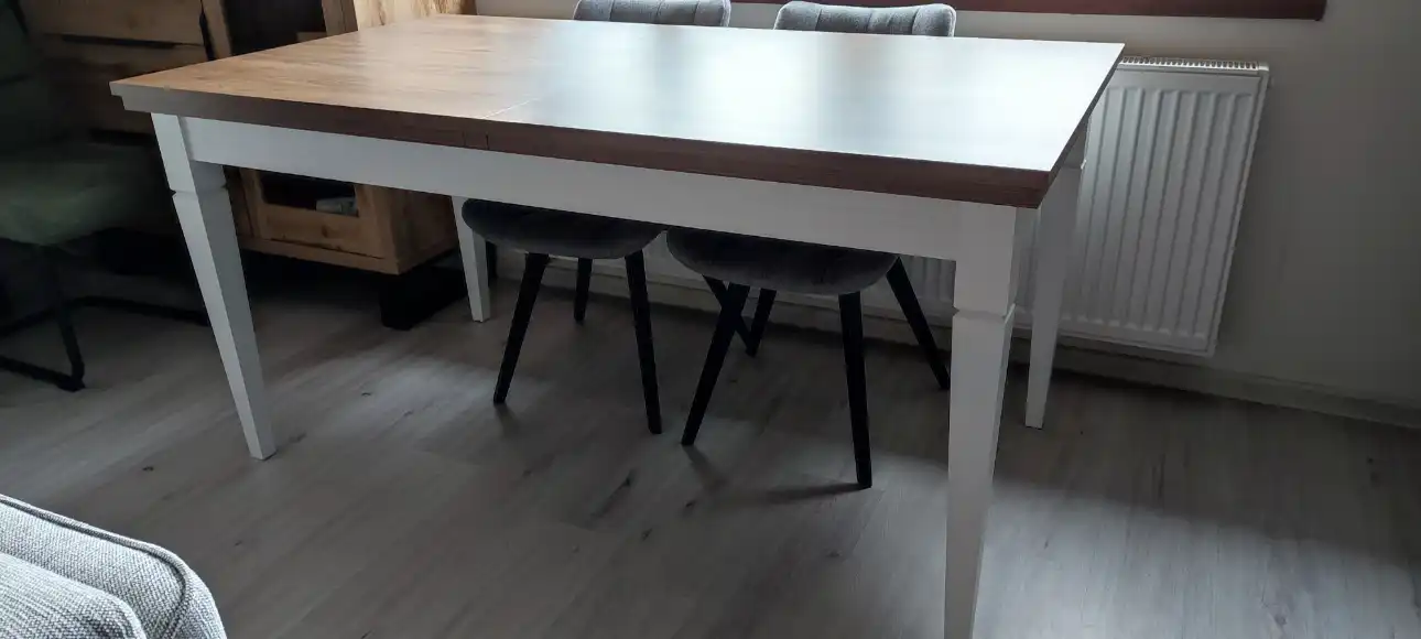 STÓŁ EVORA 160(240)x90 dąb lefkas/biały przeciarany