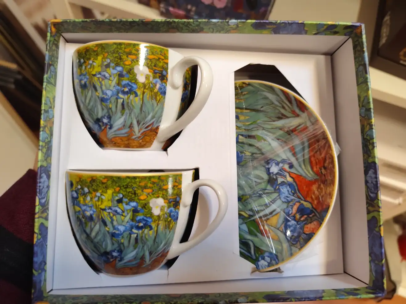 Zestaw 2 filiżanki ze spodkami komplet porcelana na kawę prezent 90 ml