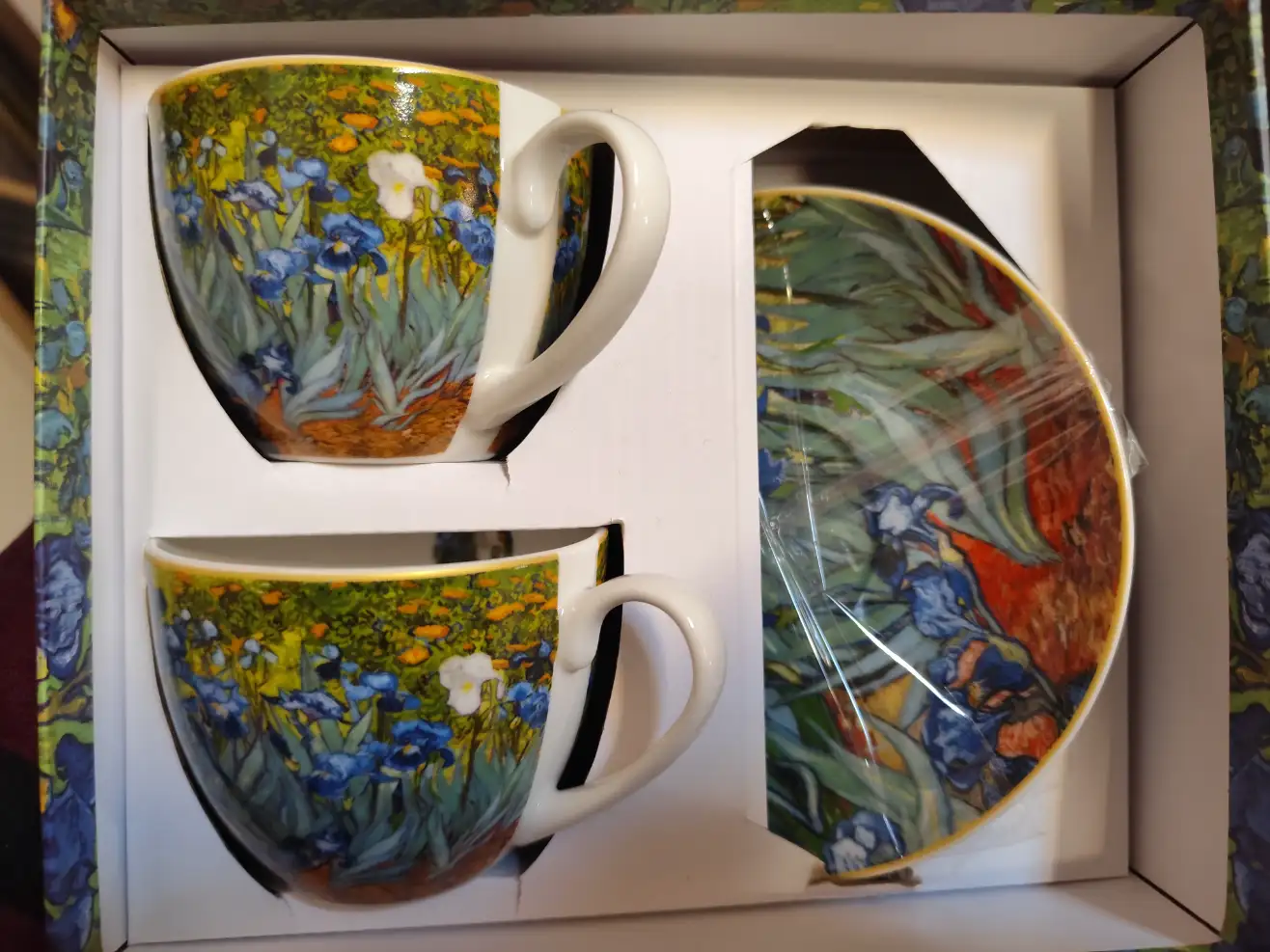 Zestaw 2 filiżanki ze spodkami komplet porcelana na kawę prezent 90 ml