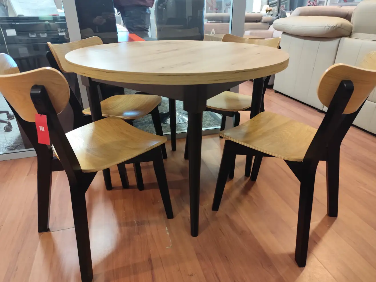 Stół rozkładany ODYS okrągły 100 cm do 135 cm dąb artisan Stół rozkładany ODYS okrągły 100 cm do 135 cm dąb artisan