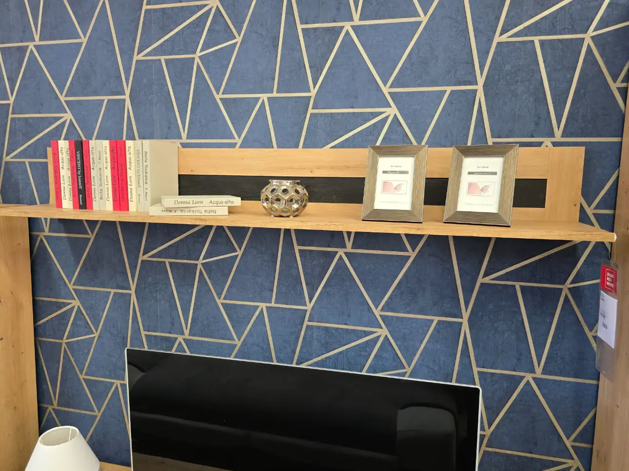 Black Red White Pólka wisząca OSTIA ścienna 161 cm dąb artisan