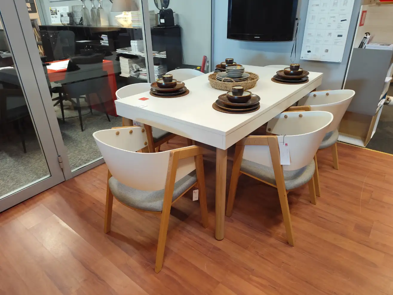 VOX Stół rozkładany CREATIVE + 6 krzeseł UNI