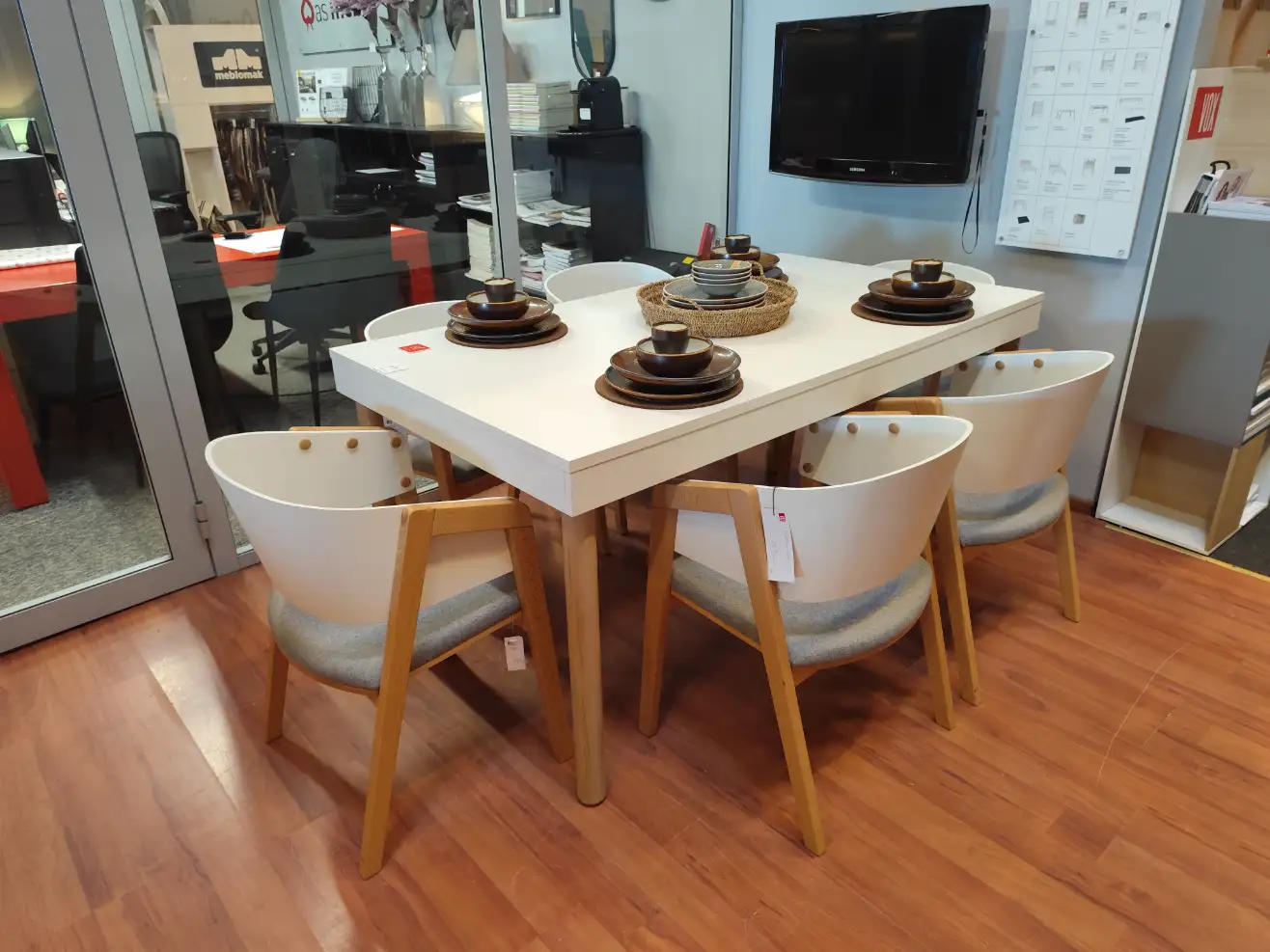 VOX Stół rozkładany CREATIVE + 6 krzeseł UNI