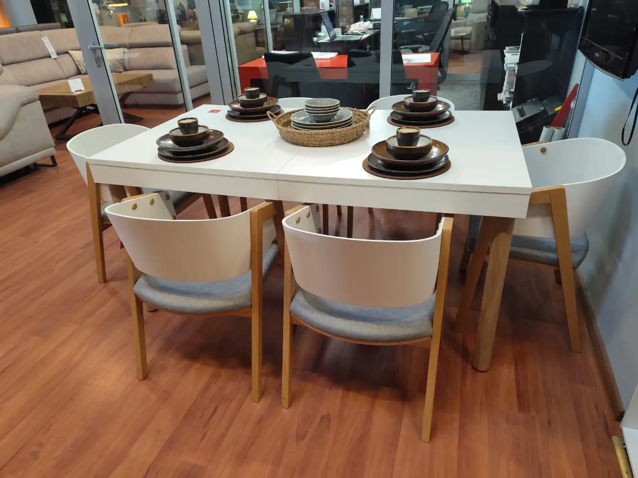 VOX Stół rozkładany CREATIVE + 6 krzeseł UNI