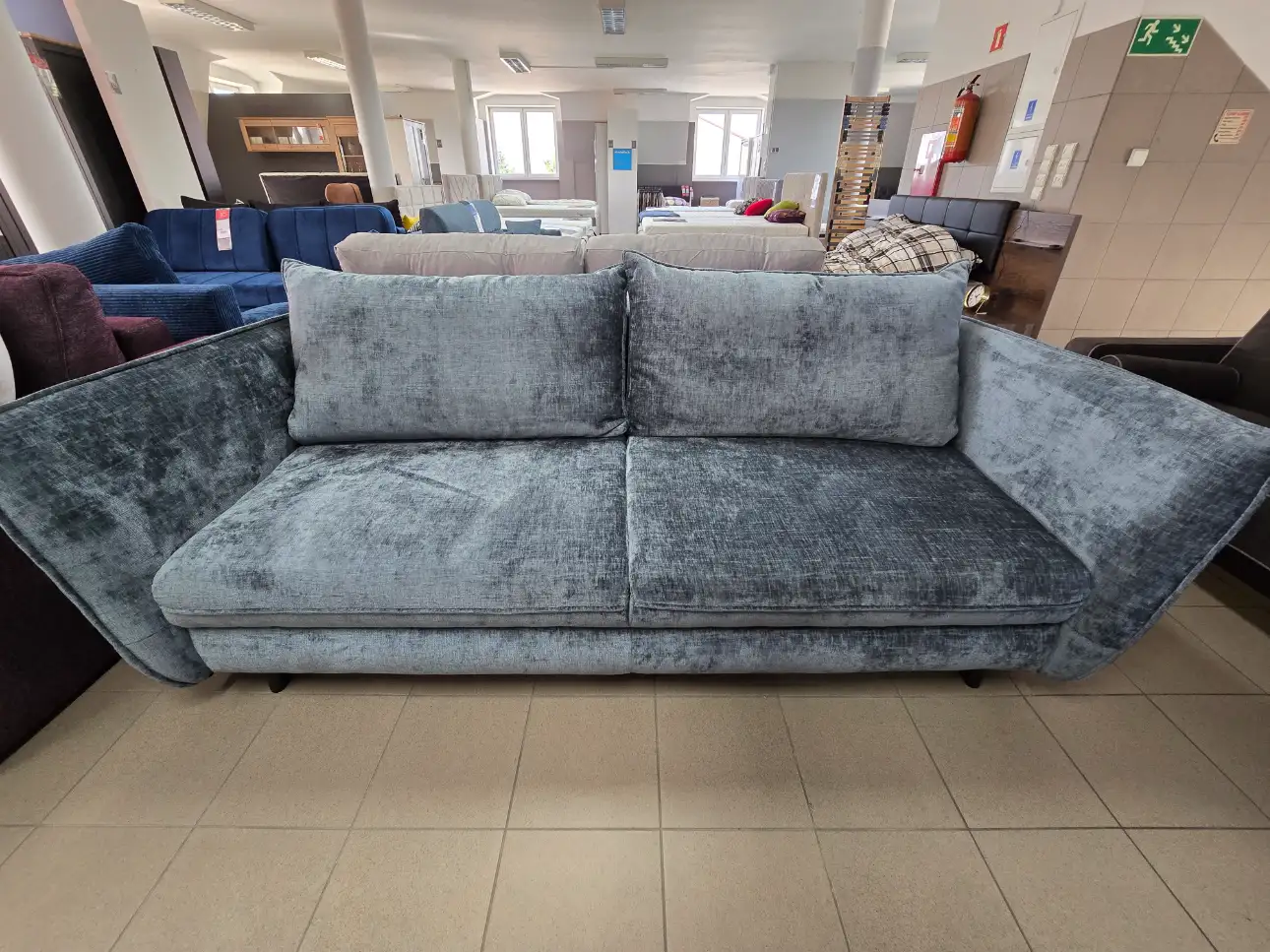 Black Red White Sofa SANTANA kanapa z funkcją spania 