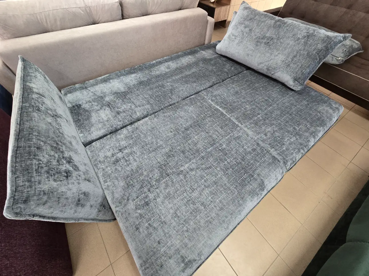 Black Red White Sofa SANTANA kanapa z funkcją spania 