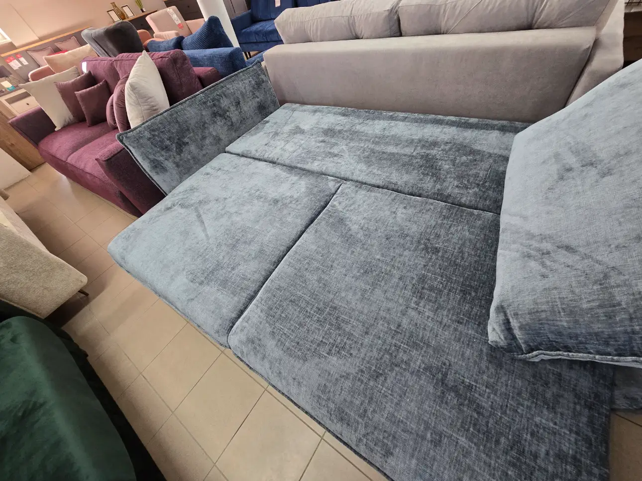 Black Red White Sofa SANTANA kanapa z funkcją spania 