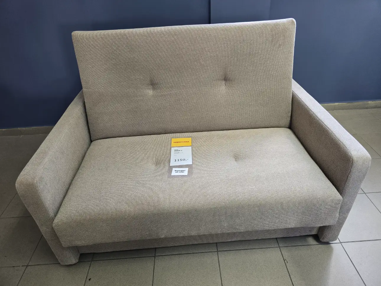 Sofa 2 - osobowa DARIA II rozkładana tapczan beżowa