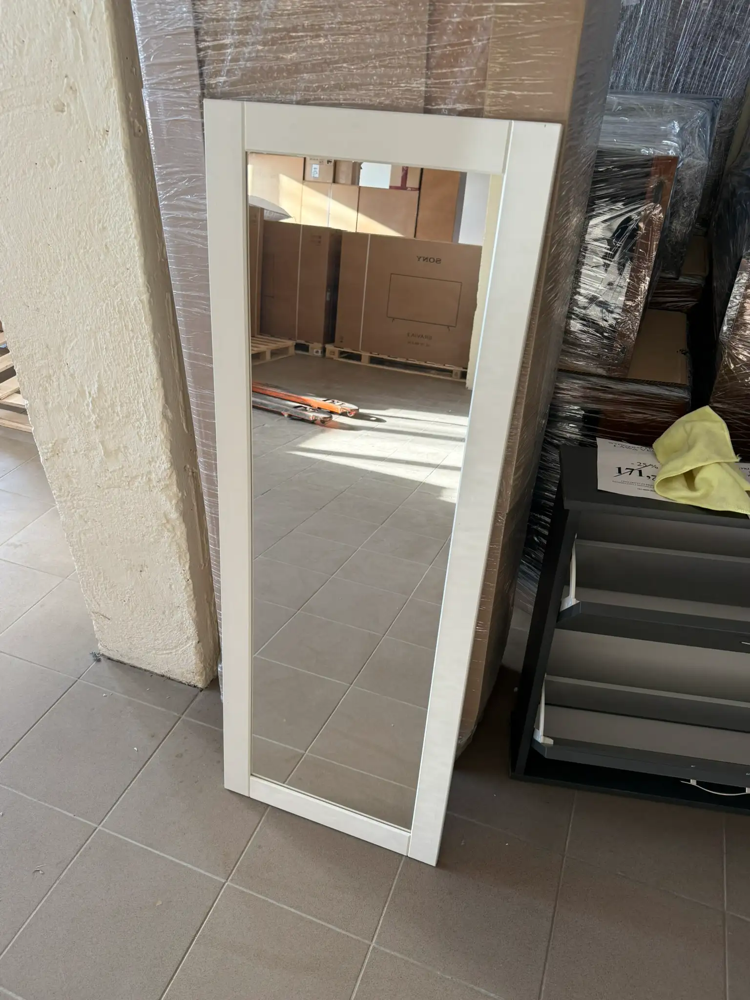 Lustro Belluno Elegante białe 130x47 cm