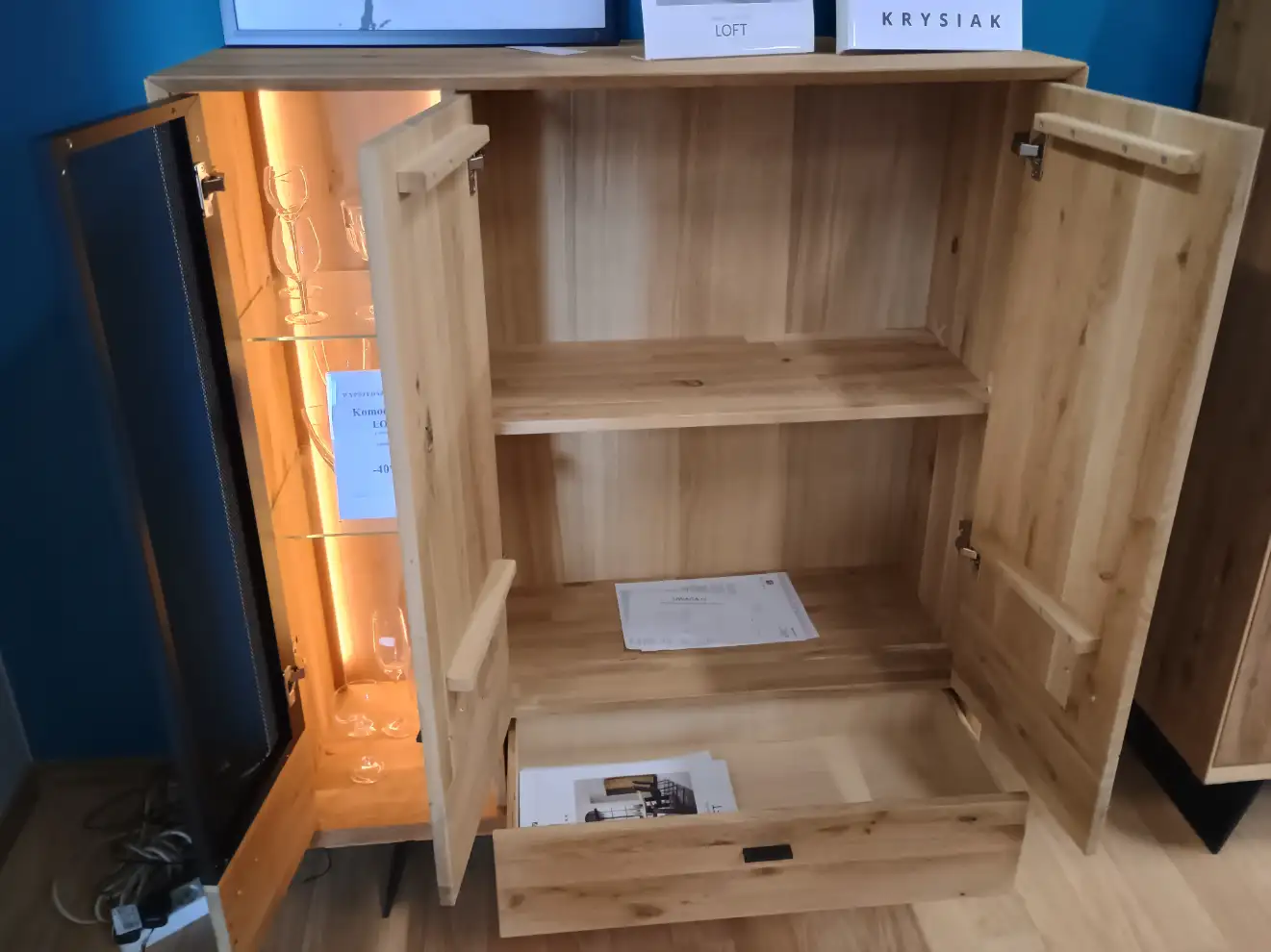 Krysiak komoda duża LOFT z oświetleniem LOF.045.DX