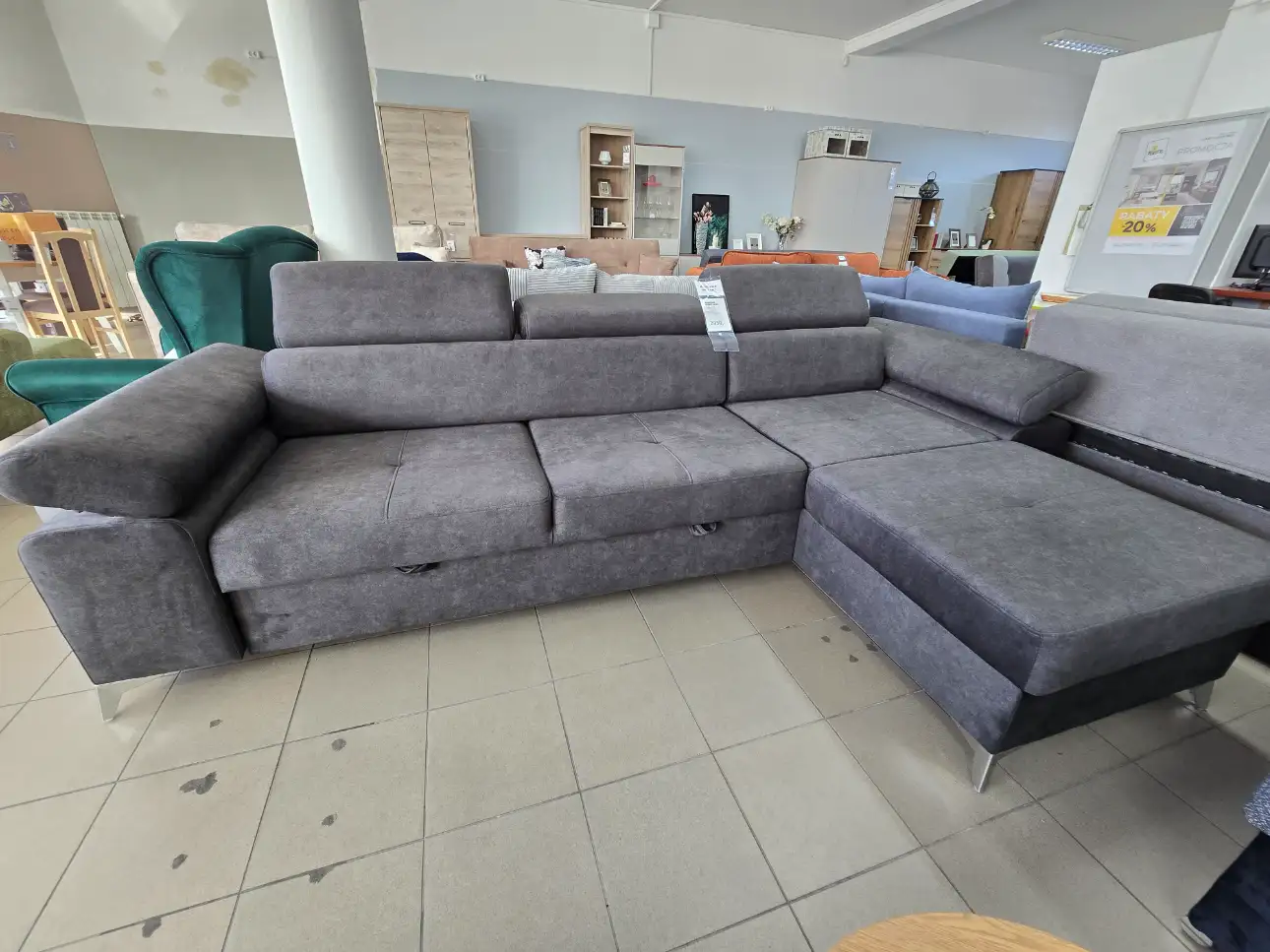 Narożnik MADRYT MINI z funkcją spania i pojemnikiem 287 x 174 cm