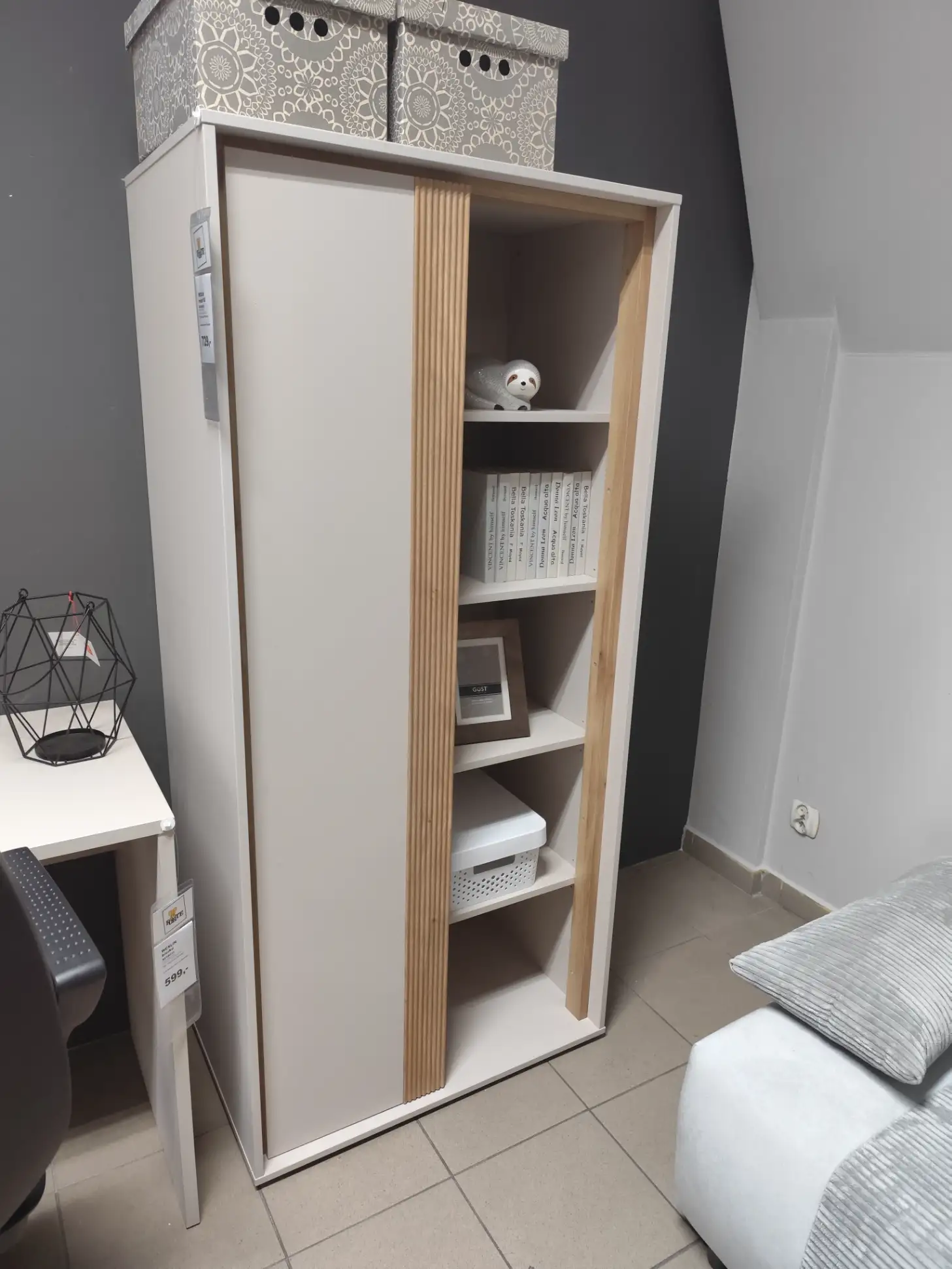 Forte Regał WEXLIN 1D półotwarty Piaskowy / Dąb Mauvella WEXR621R