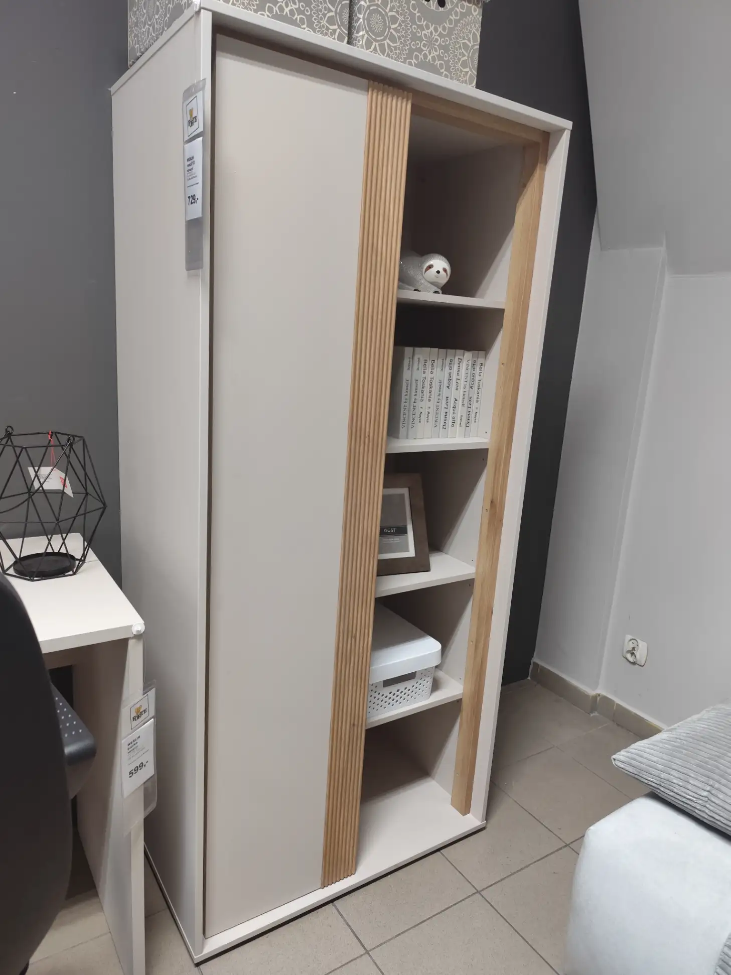 Forte Regał WEXLIN 1D półotwarty Piaskowy / Dąb Mauvella WEXR621R