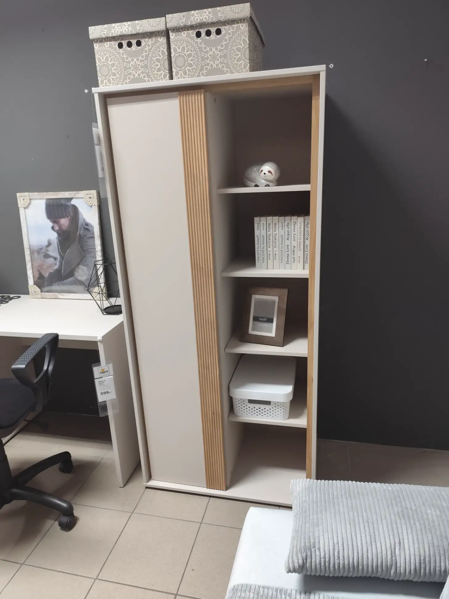 Forte Regał WEXLIN 1D półotwarty Piaskowy / Dąb Mauvella WEXR621R