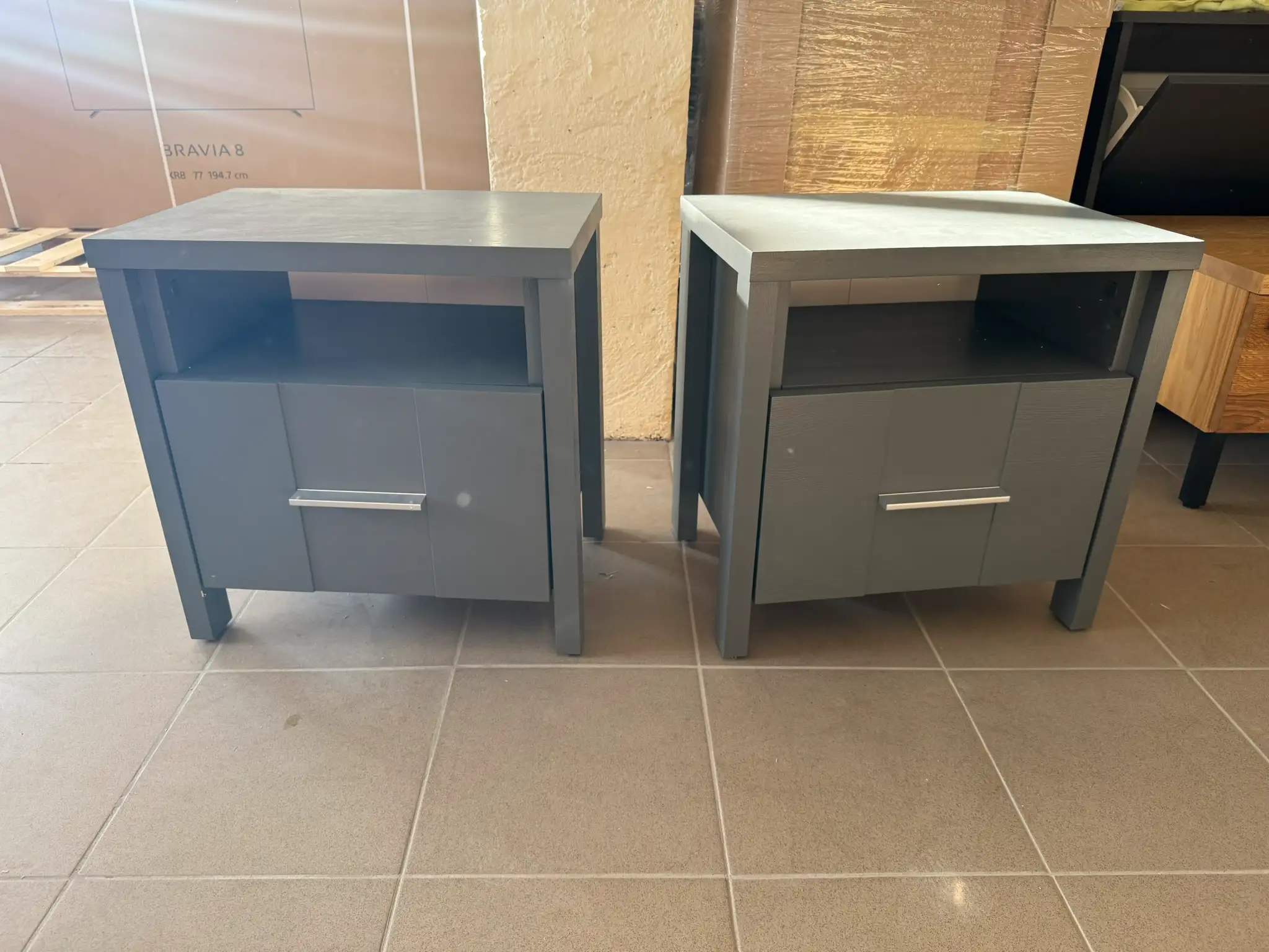 komplet dwóch stolików nocnych Laura drewniane