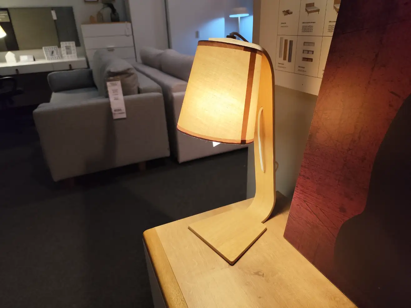 Drewniana Lampa Stołowa LUCIDE NORDIC nocna skandynawska z białym abażurem Drewniana Lampa Stołowa LUCIDE NORDIC nocna skandynawska z białym abażurem