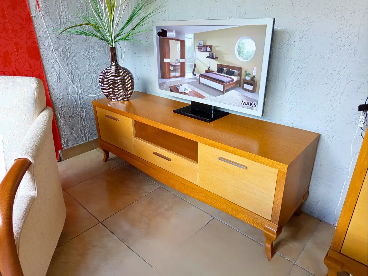 Zestaw Mebli Kolekcja "DE" RTV + Komoda + Witryna + Półka Zestaw Mebli Kolekcja "DE" RTV + Komoda + Witryna + Półka