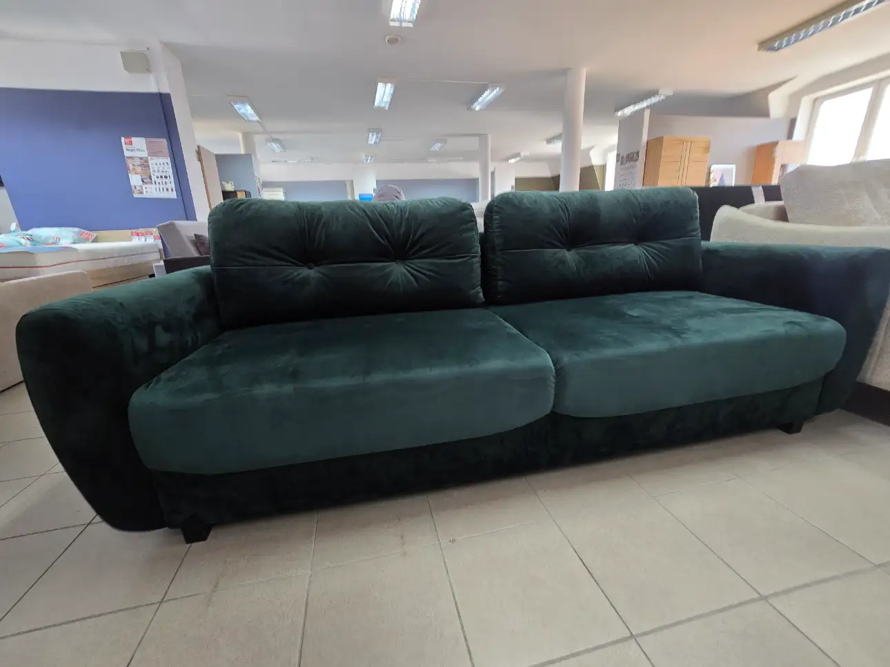 Black Red White Sofa HAMPTON kanapa z funkcją spania butelkowa zieleń