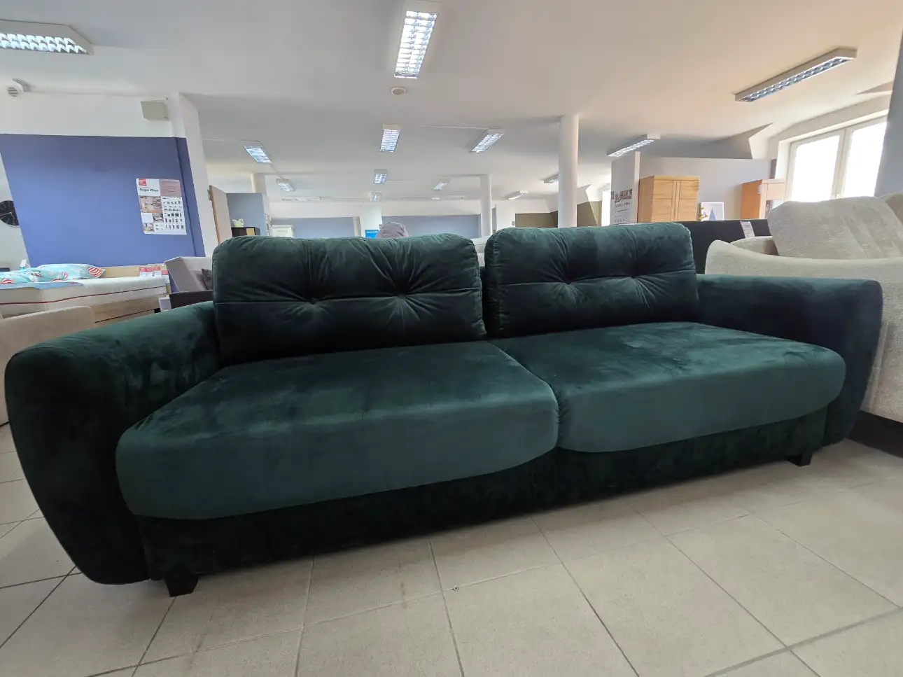 Black Red White Sofa HAMPTON kanapa z funkcją spania butelkowa zieleń
