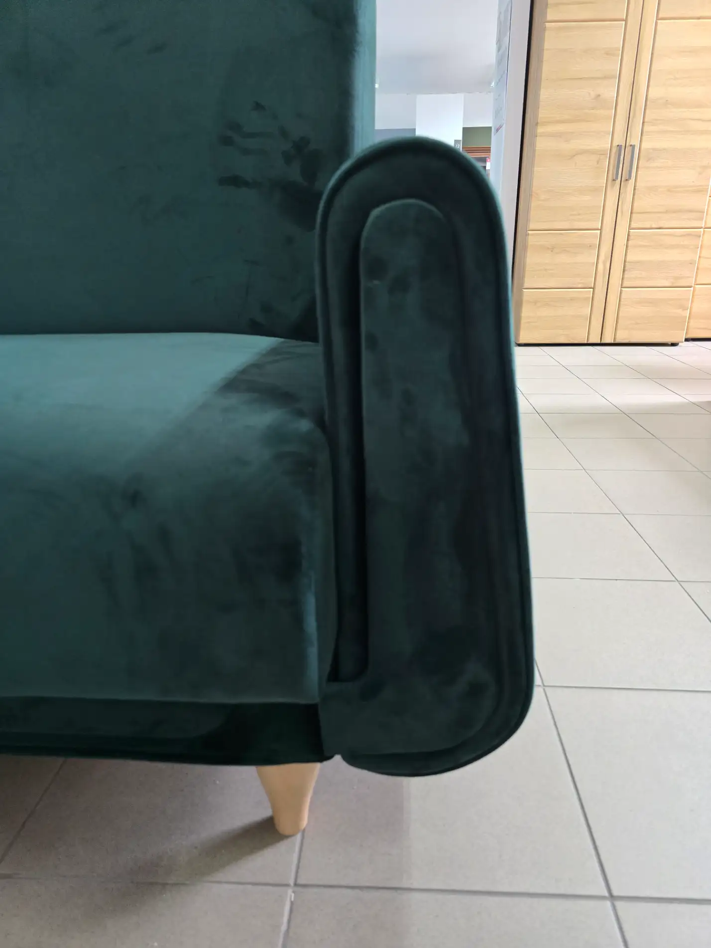 Wersalka LIVORNO z funkcją spania i pojemnikiem butelkowa zieleń